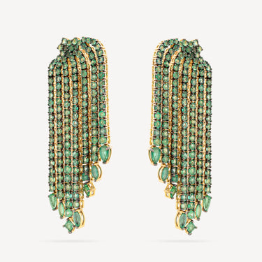 Emerald Fringe earrings