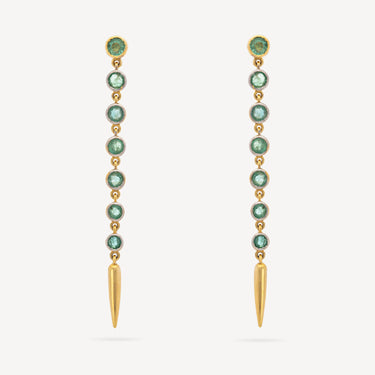 Emerald Linear Spike Drop Earrings