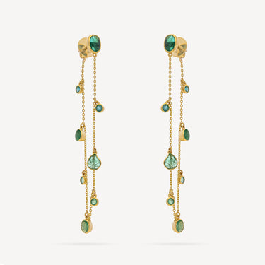 Rainfall Drop Emerald Earrings