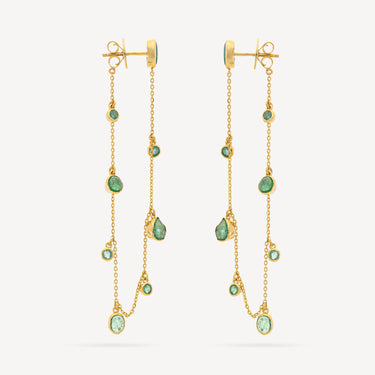 Rainfall Drop Emerald Earrings