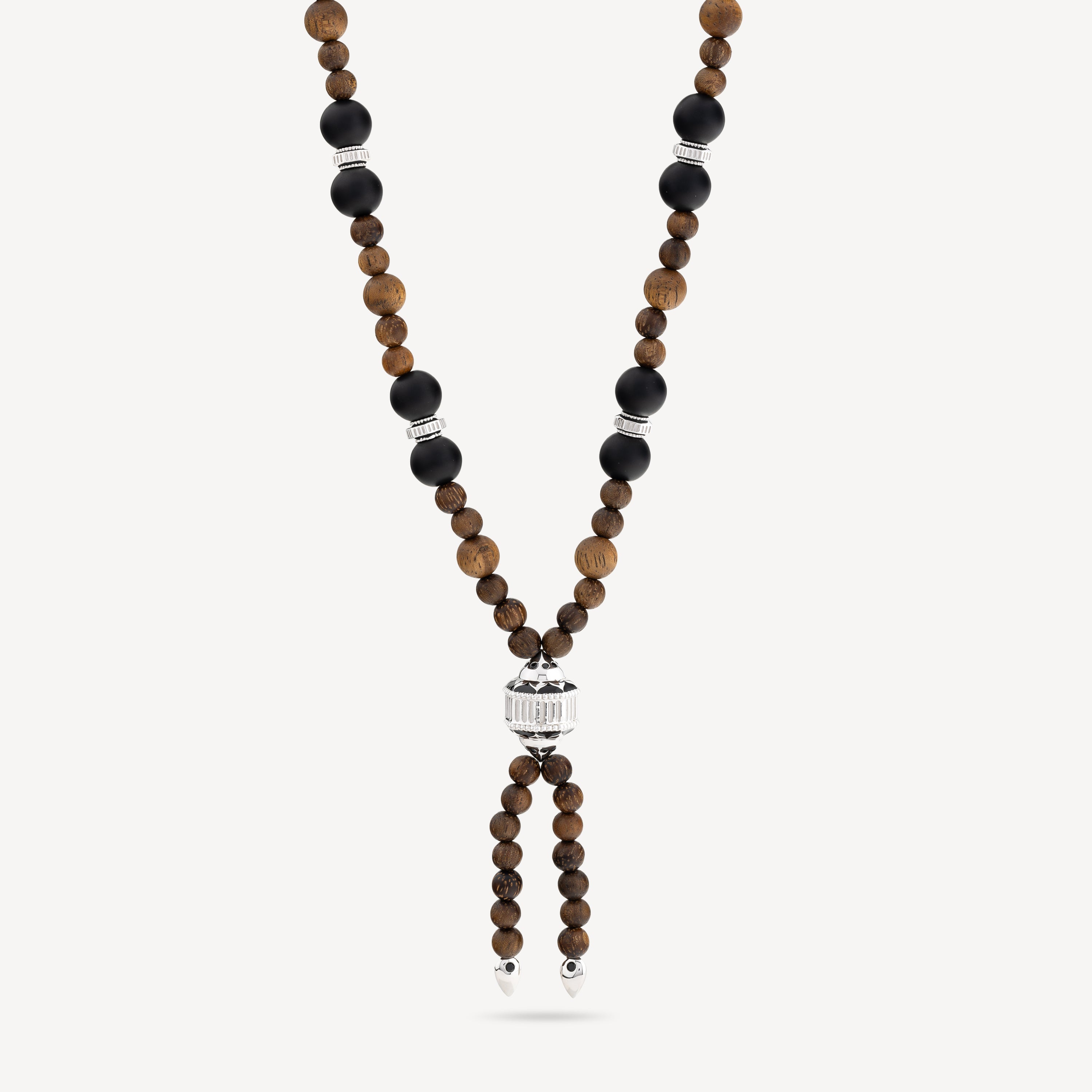 Necklace Mala Bois Spinelles Onyx