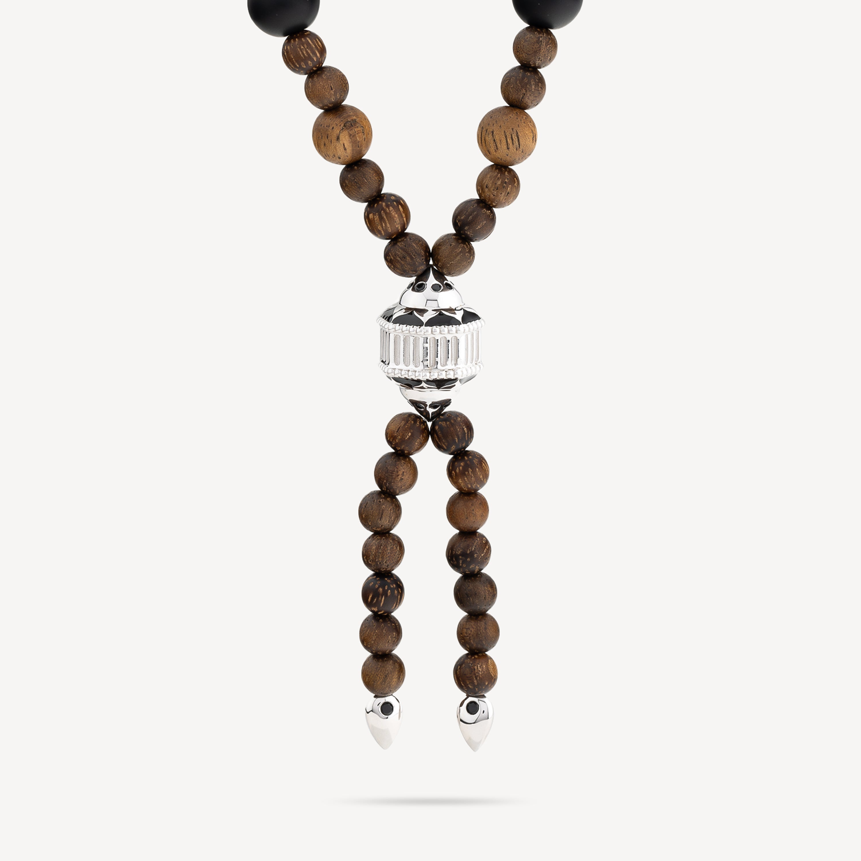 Necklace Mala Bois Spinelles Onyx