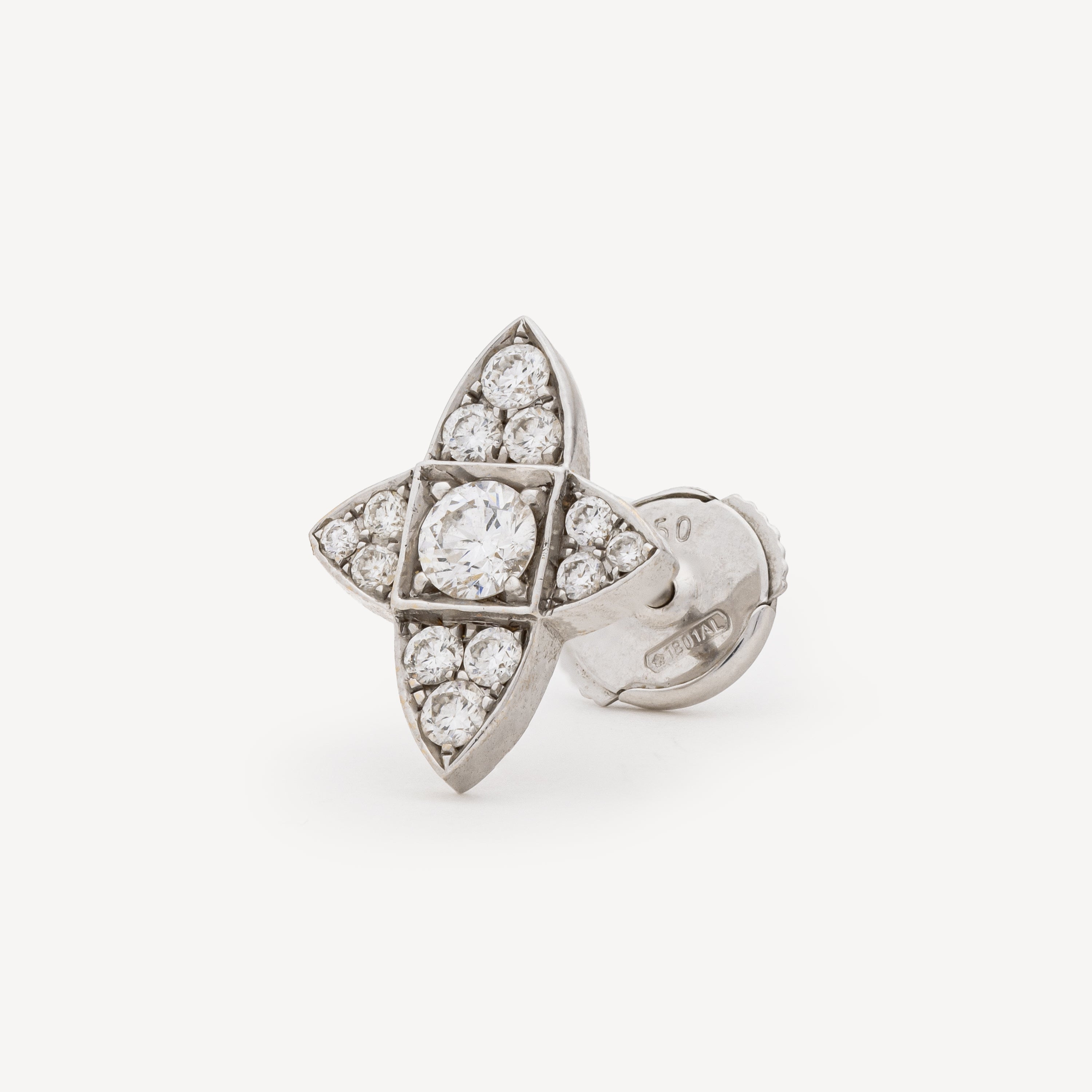 The Star Crossed White Gold Earring