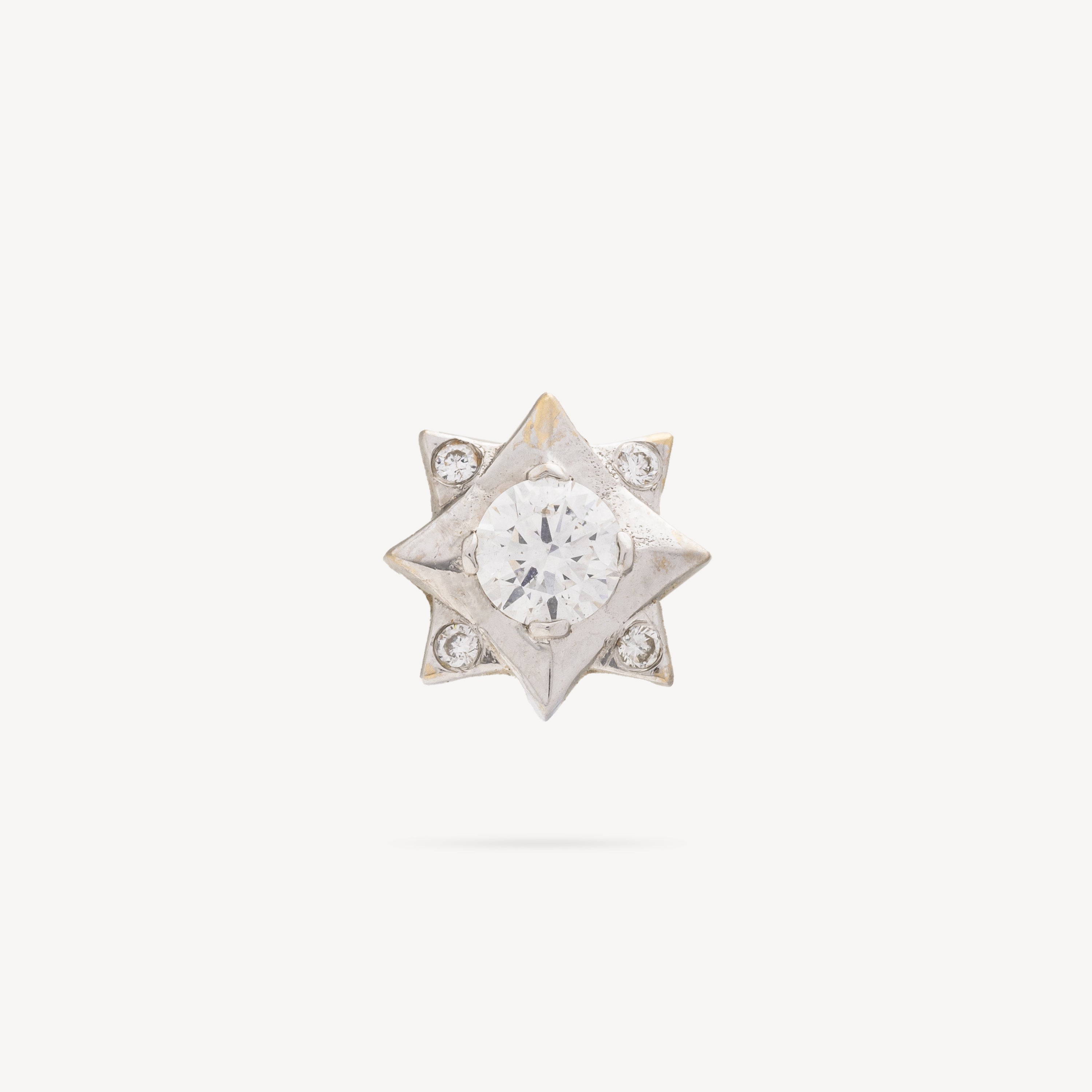 Stud Large Star White Gold