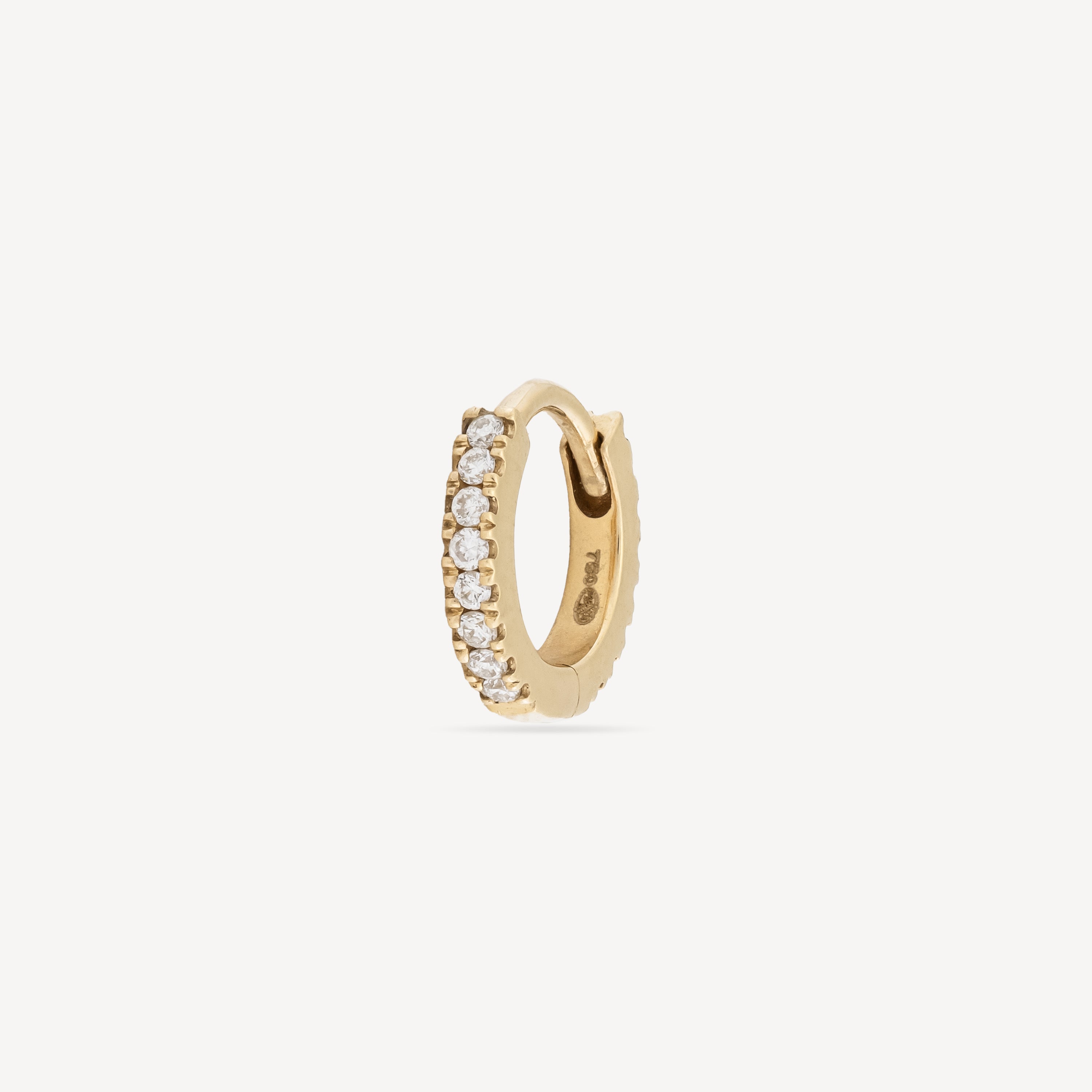 Hoop 6.5mm Yellow Gold Full Pavé