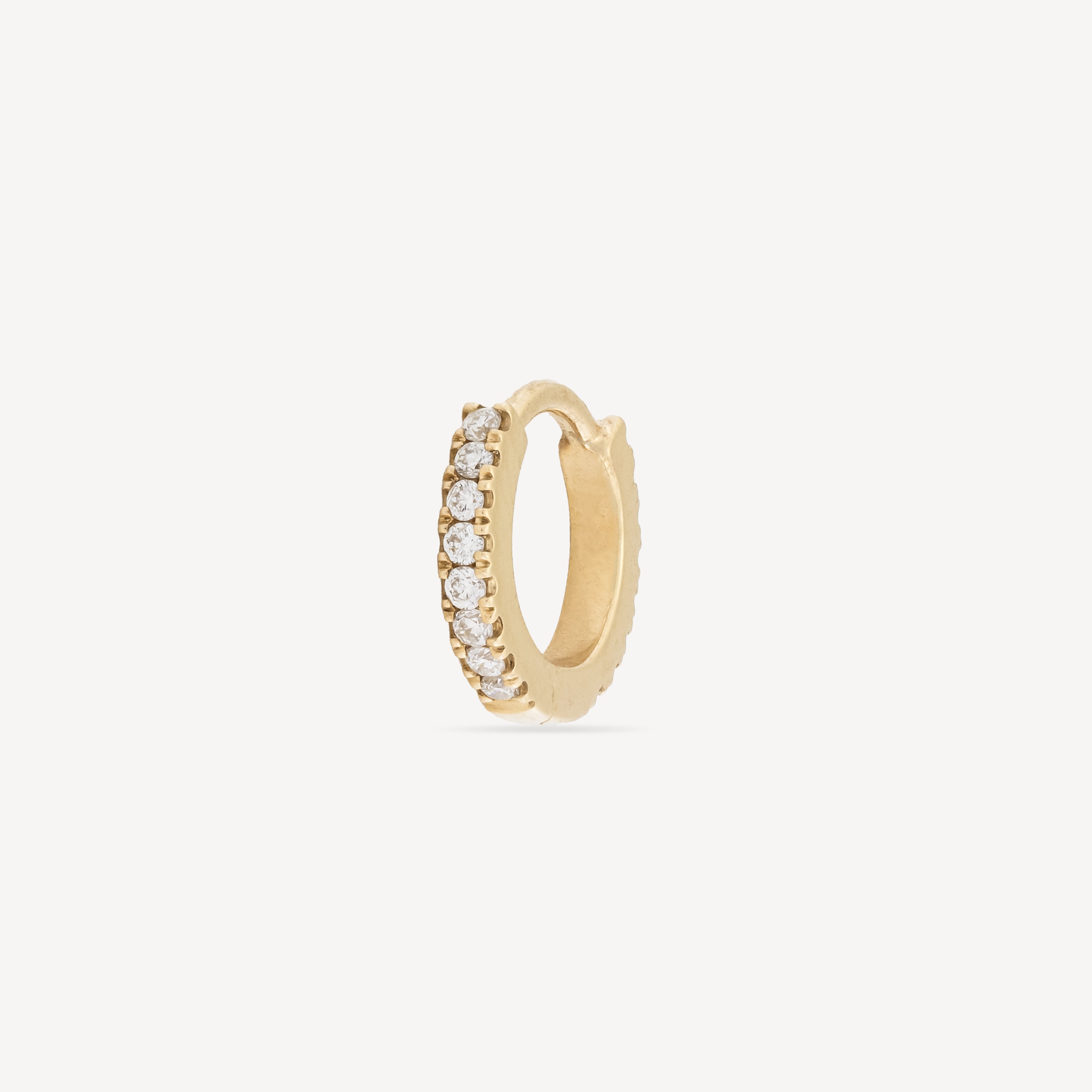 Hoop 6.5mm Yellow Gold Full Pavé