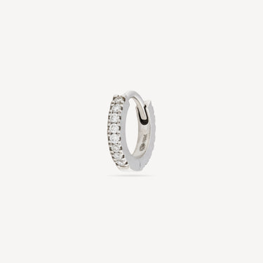 Hoop 6.5mm White Gold Full Pavé