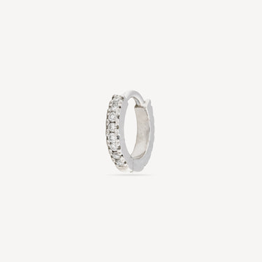 Hoop 6.5mm White Gold Full Pavé