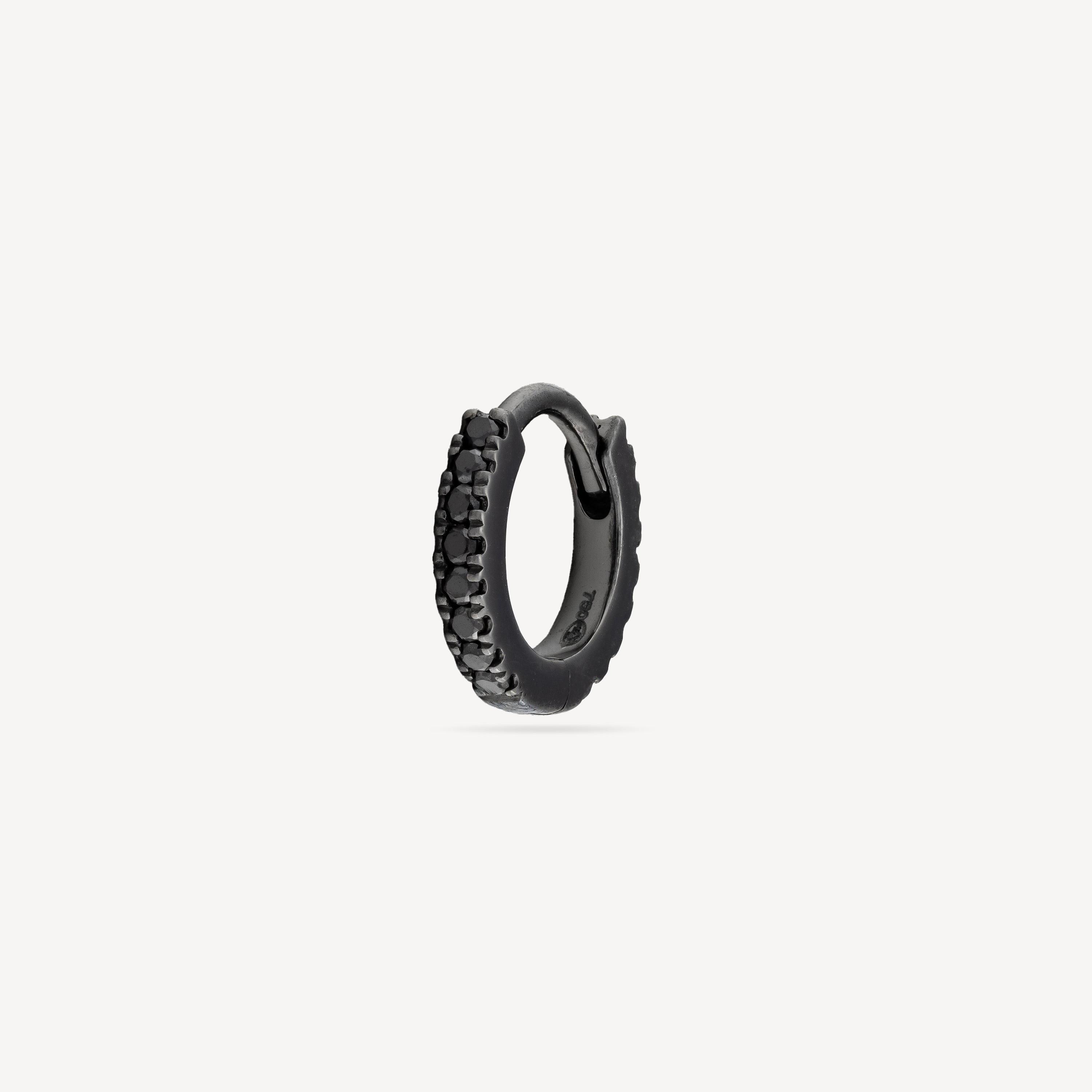 Hoop Black Gold Full Pavé Black Diamonds