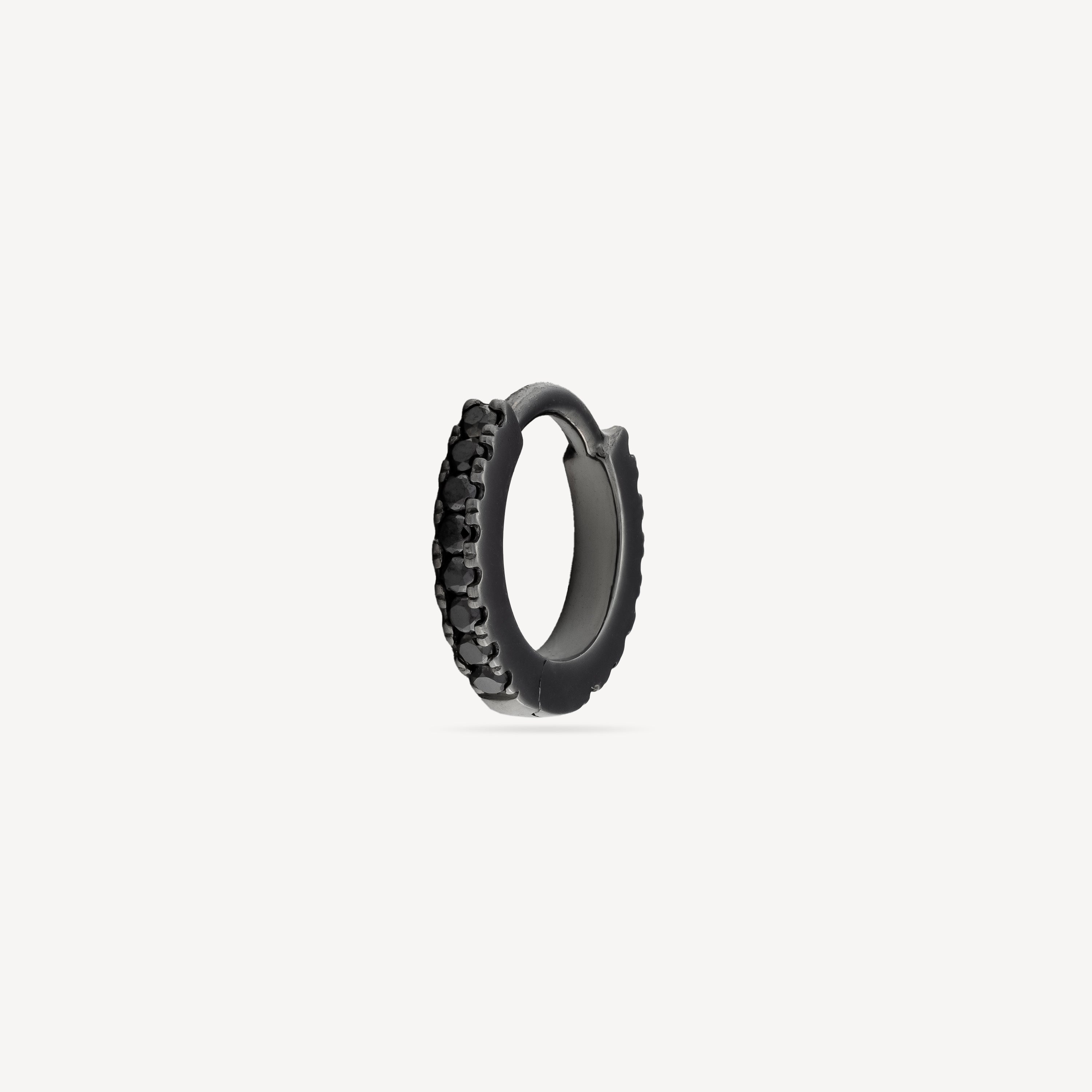 Hoop Black Gold Full Pavé Black Diamonds