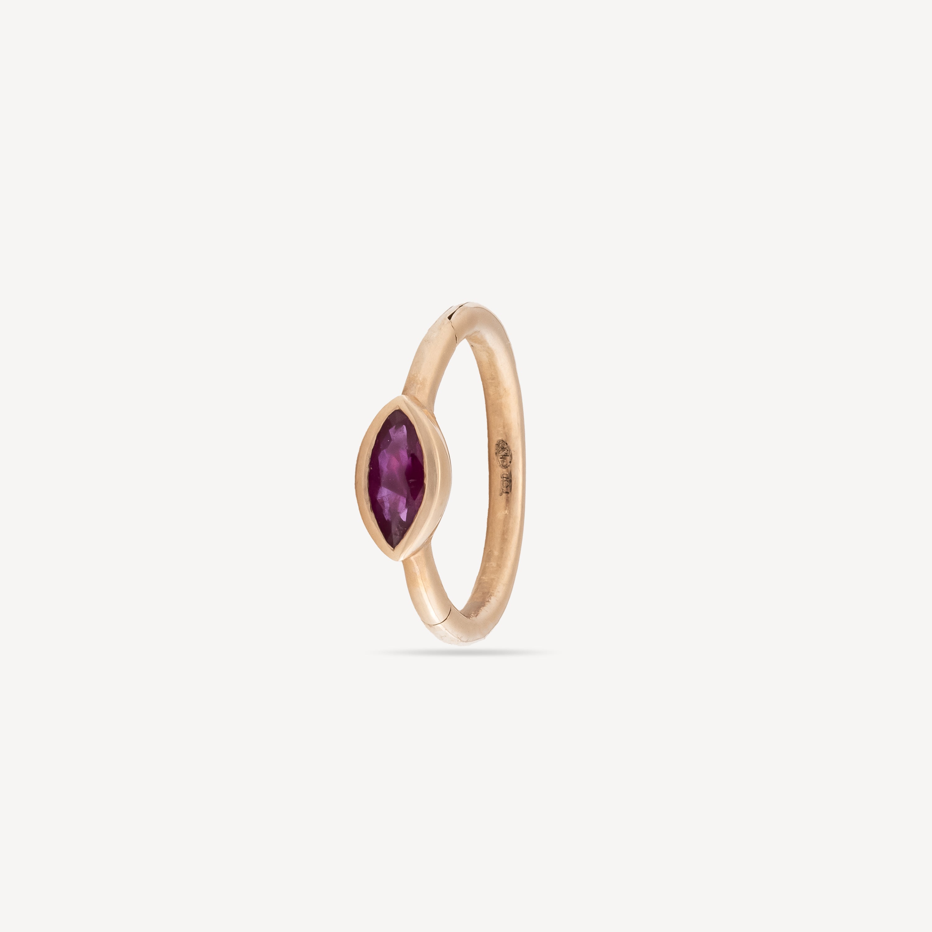 Hoop 8mm Ruby Marquise Rose Gold