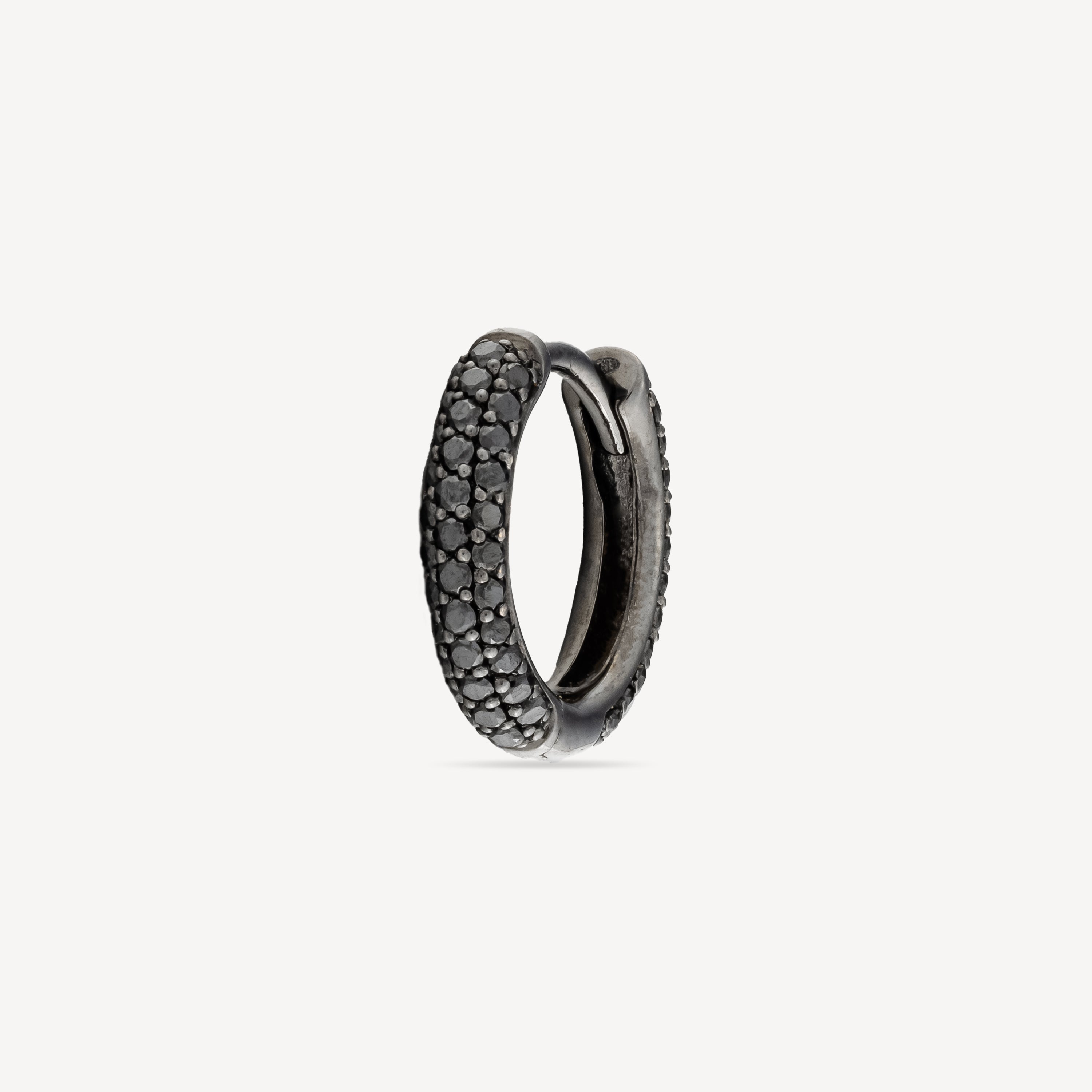 Mini Hoop Black Gold Black Diamonds