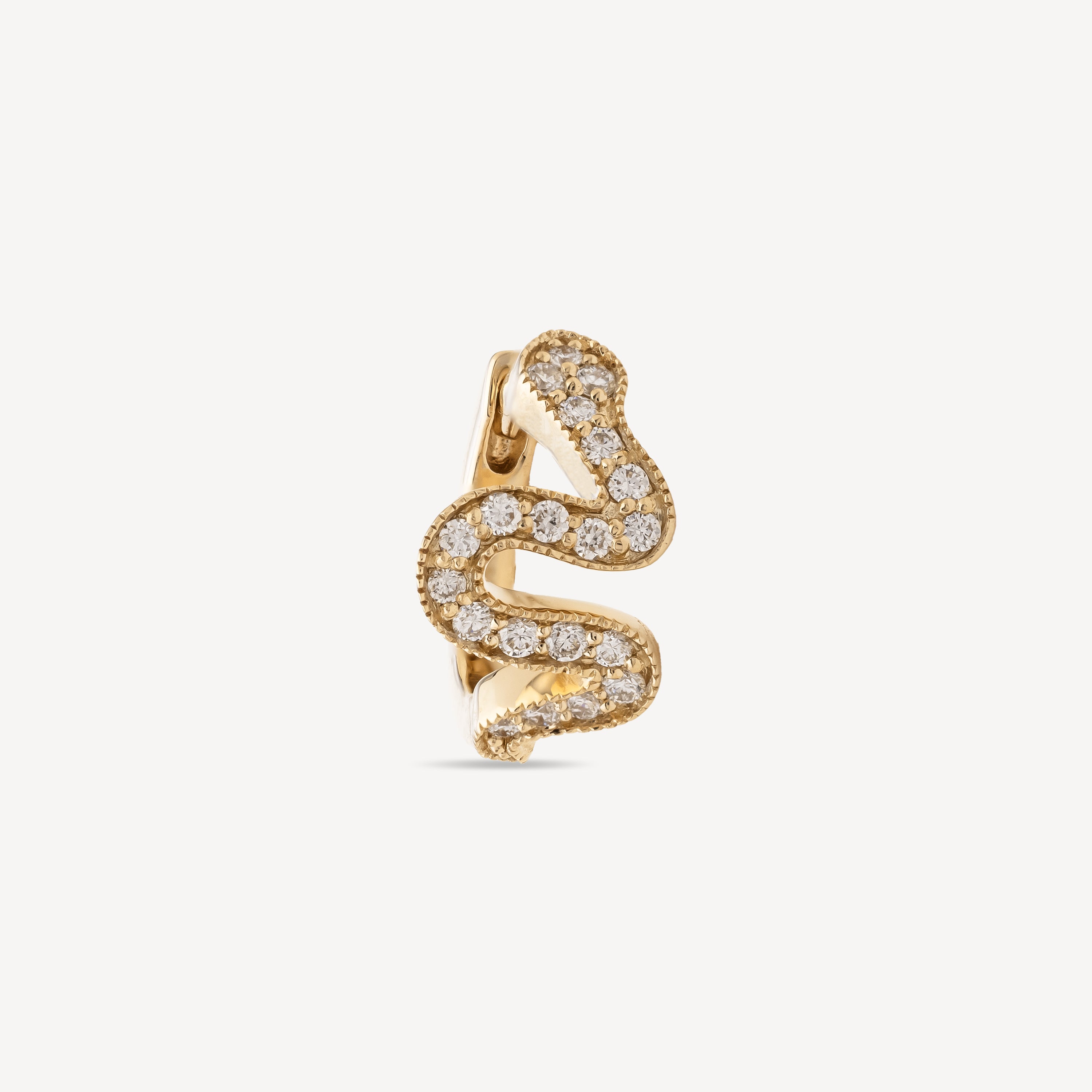 Piercing Hoop Pavage Serpent Yellow Gold