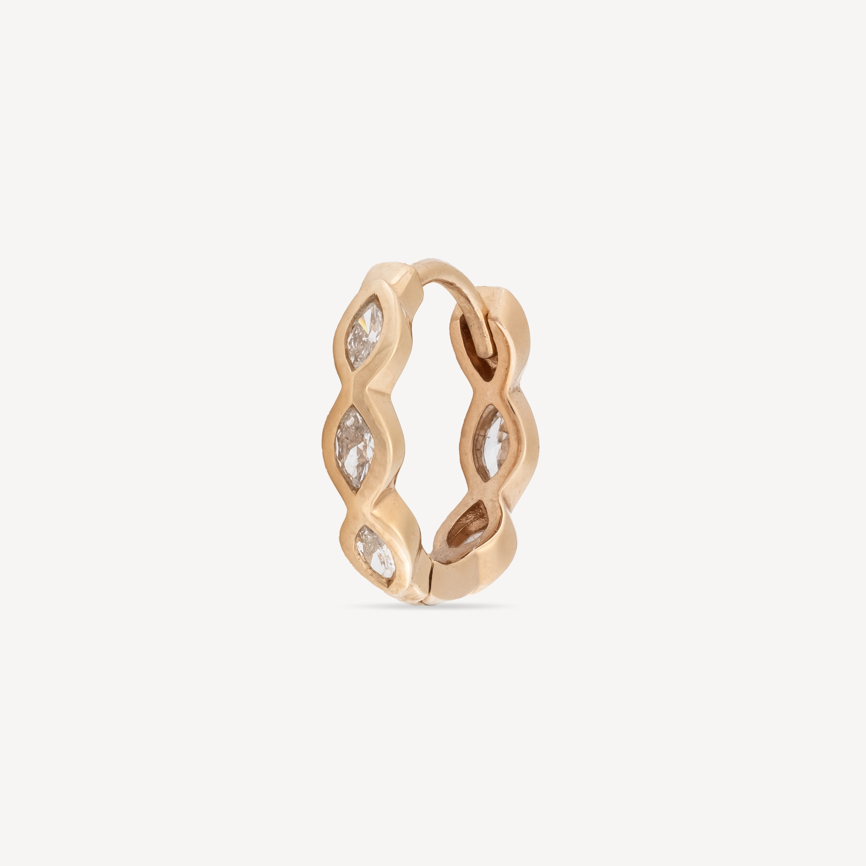 Hoop Rose Gold Marquise 3x2mm Diamond Set