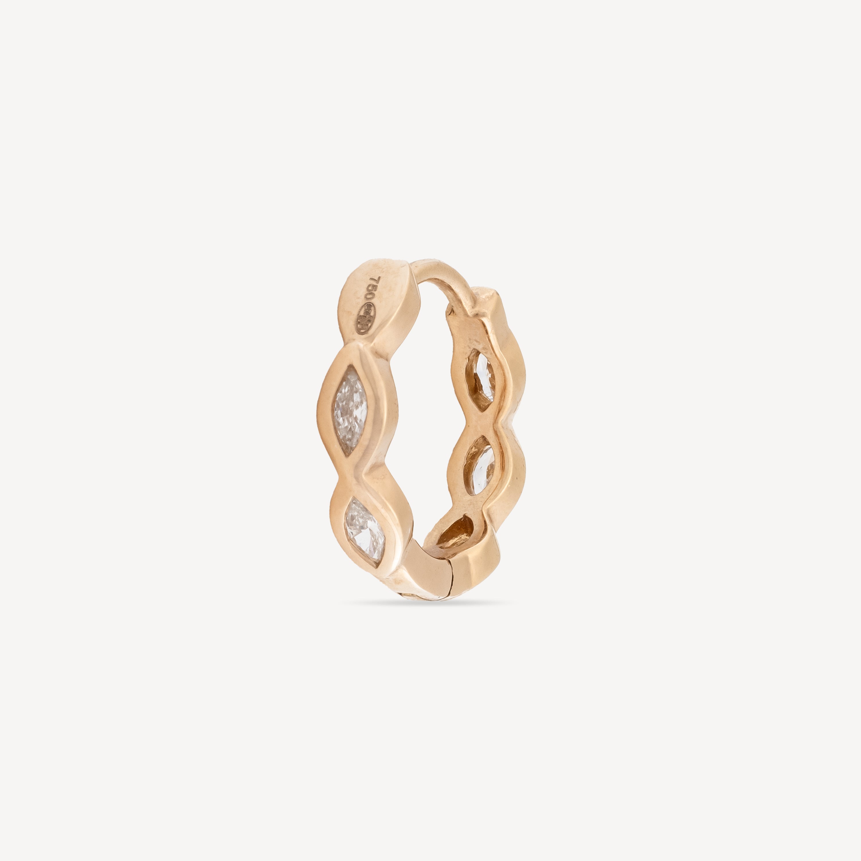 Hoop Rose Gold Marquise 3x2mm Diamond Set