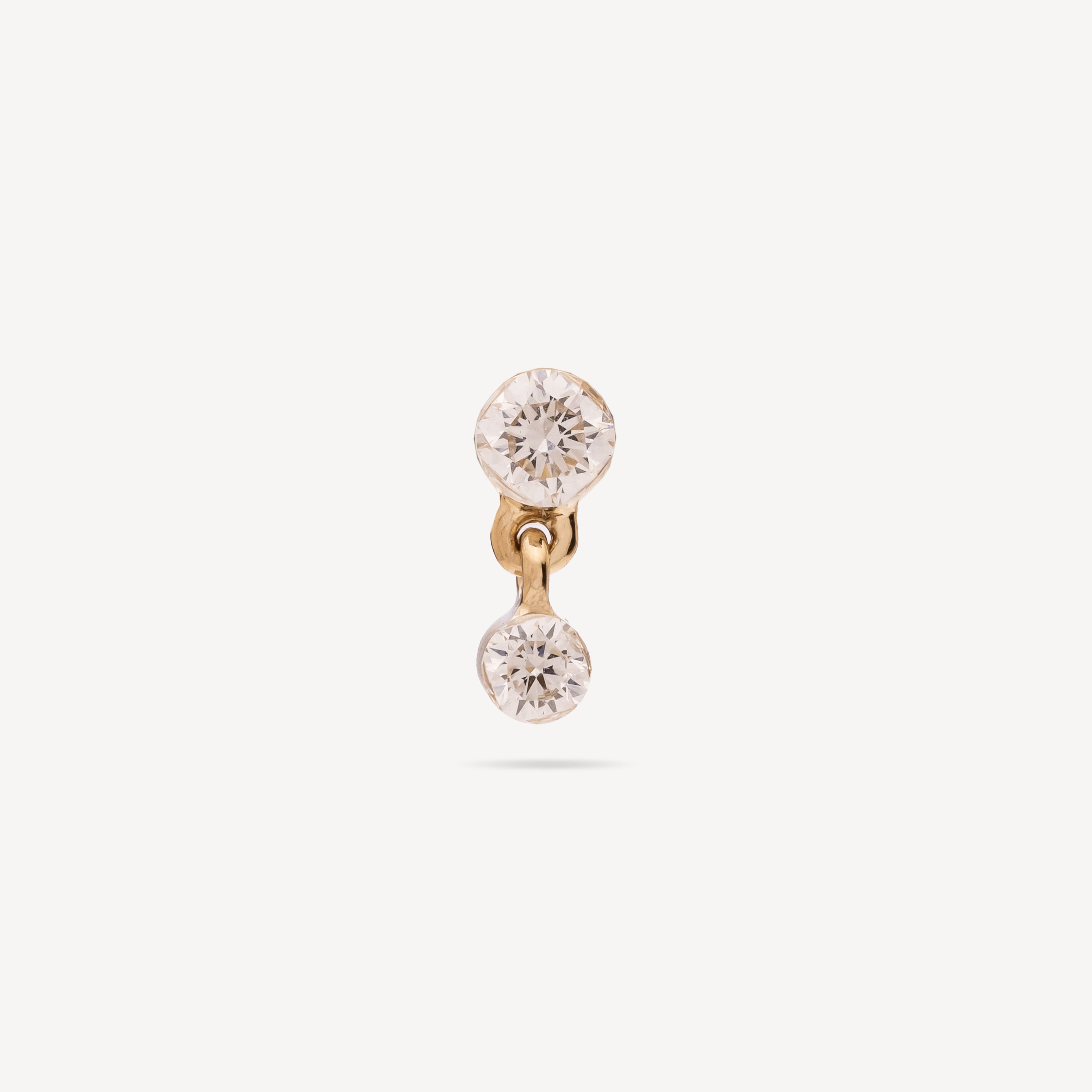 Piercing Stud Double Invisible Set Yellow Gold