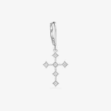 Boucle D'Oreille Divine Dormeuse Or Blanc Diamants