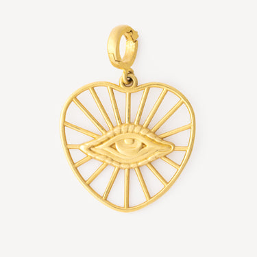 Small Radial Eye Charm Yellow Gold