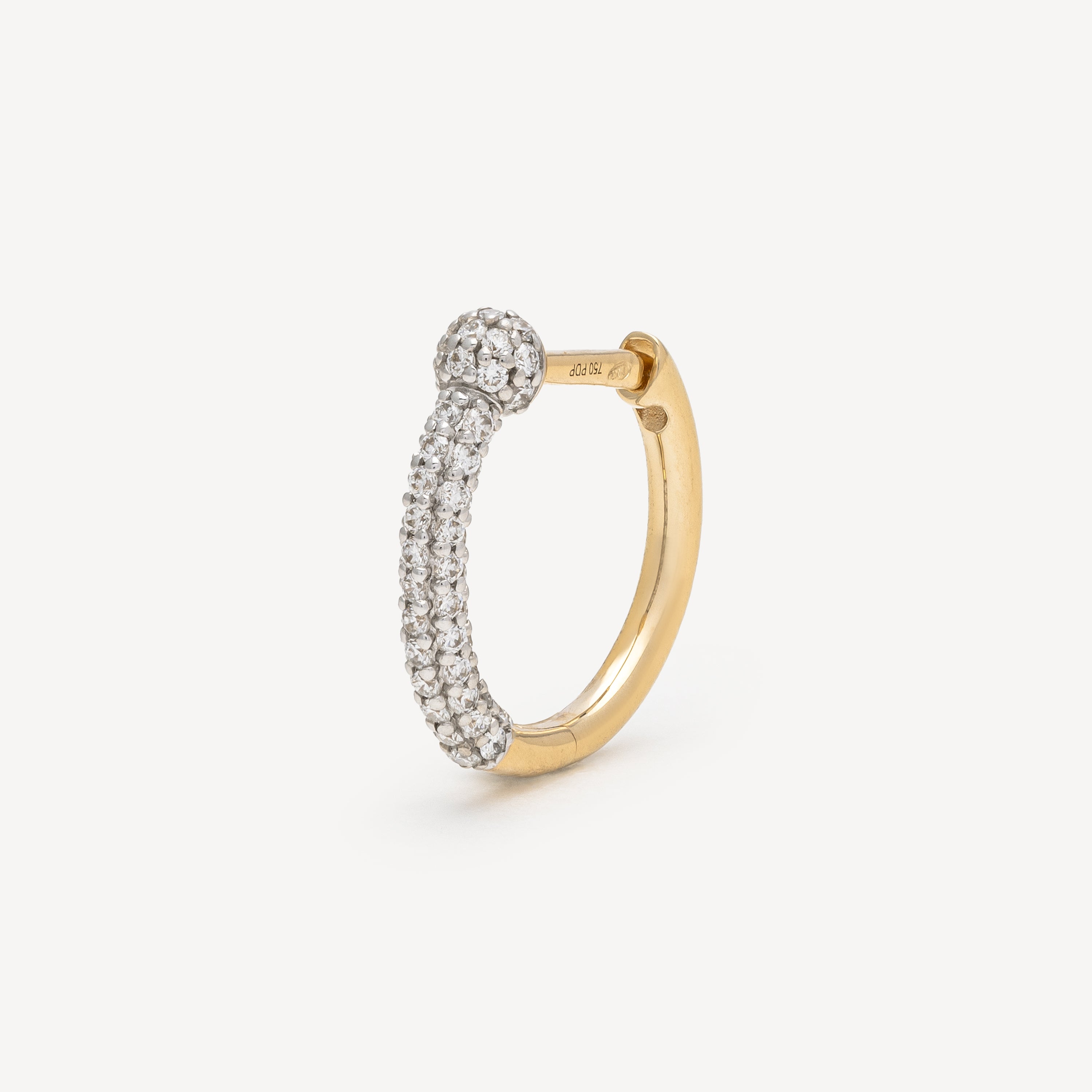 Hoop Chai Latte Yellow Gold Diamonds