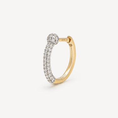 Hoop Chai Latte Yellow Gold Diamonds