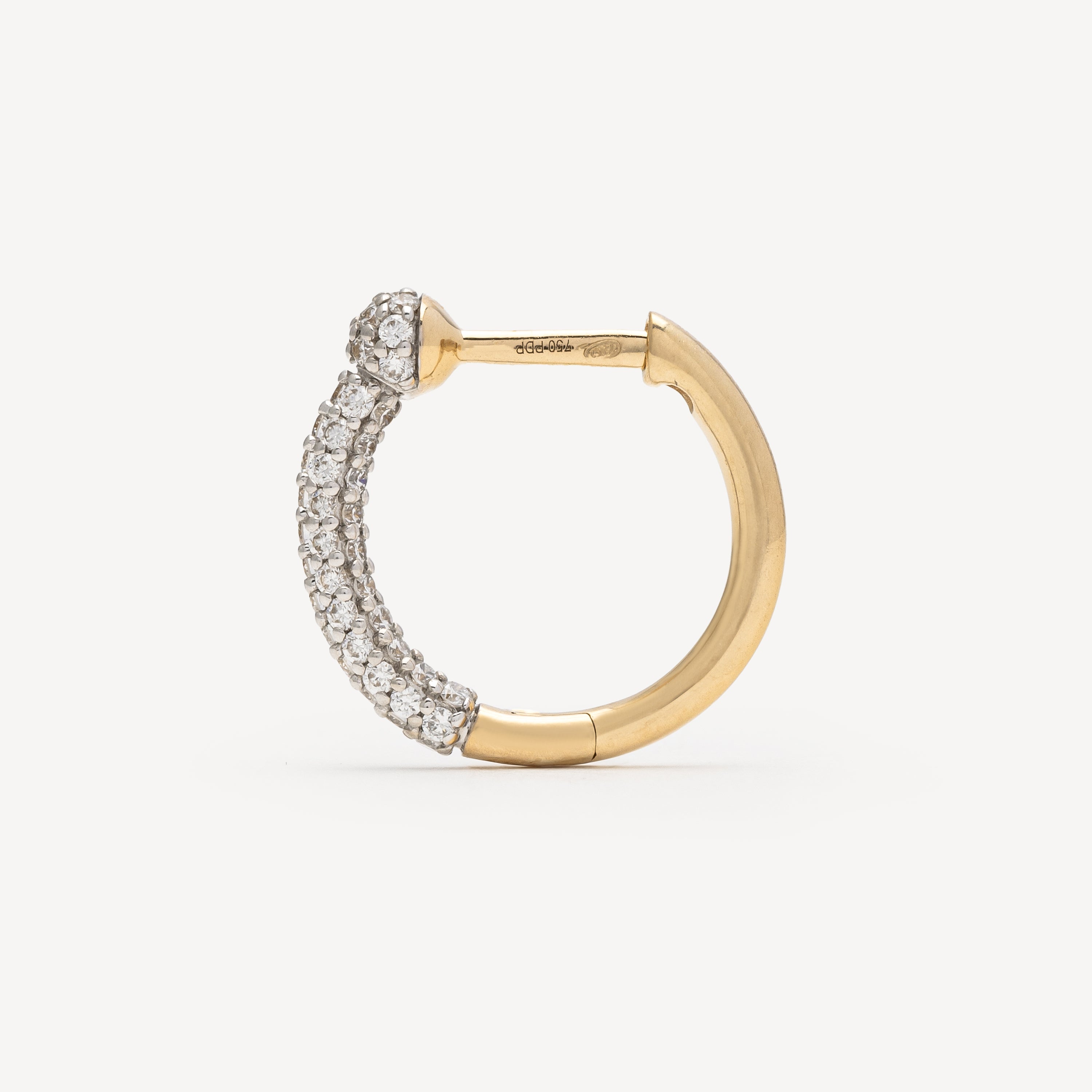 Hoop Chai Latte Yellow Gold Diamonds