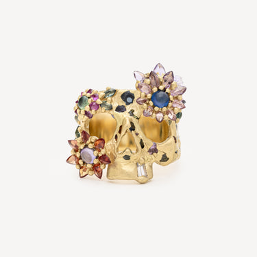 Blossom Crush Daisy Skull Cluster ring