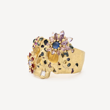 Blossom Crush Daisy Skull Cluster ring