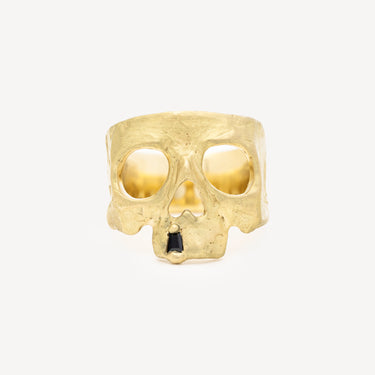 Snaggletooth Skull Black Sapphire ring