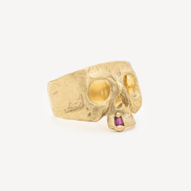 Snaggle Skull Pink Sapphire ring