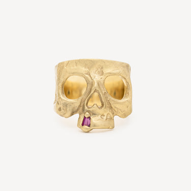 Snaggle Skull Pink Sapphire ring