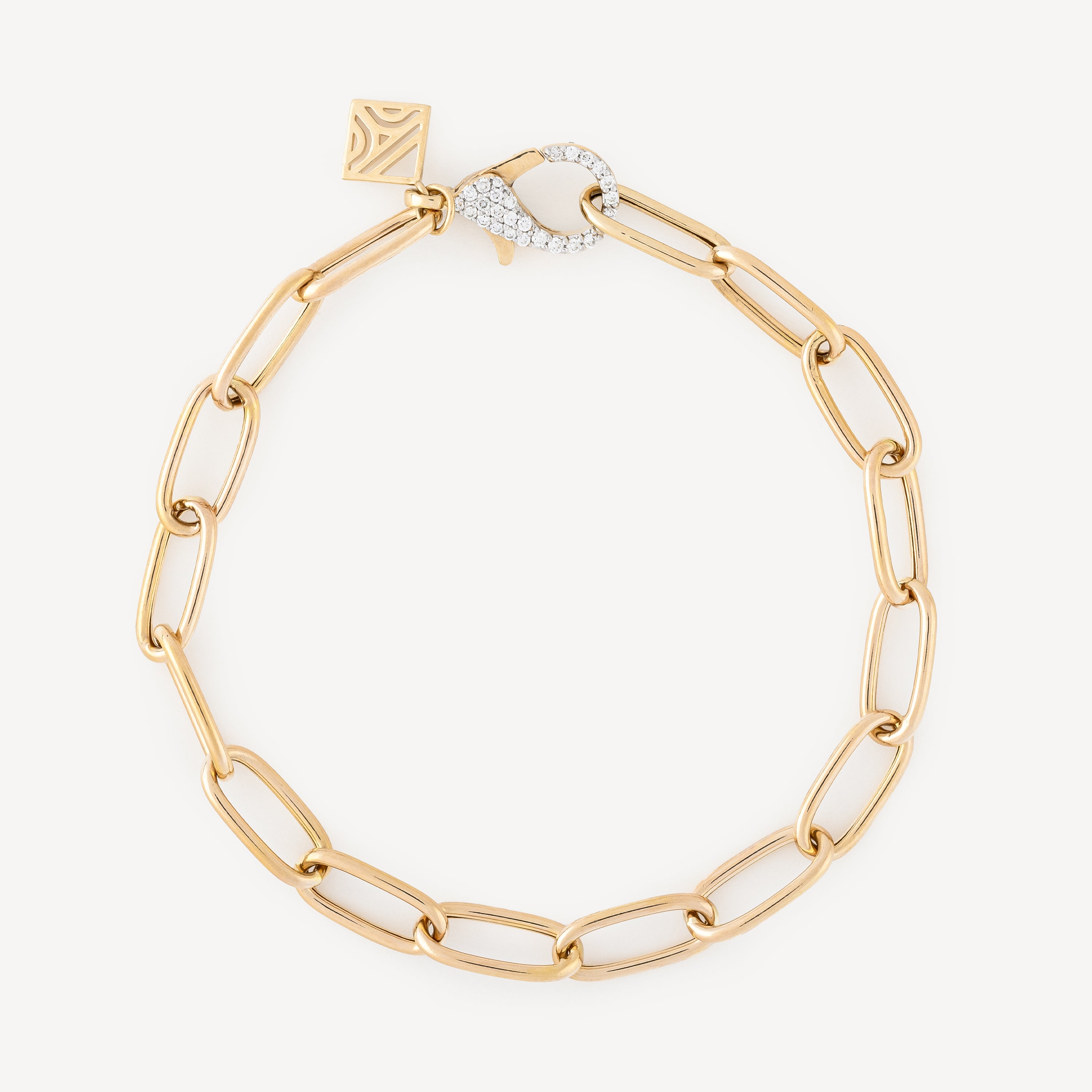 Gold Chain Bracelet with Diamond Clasp