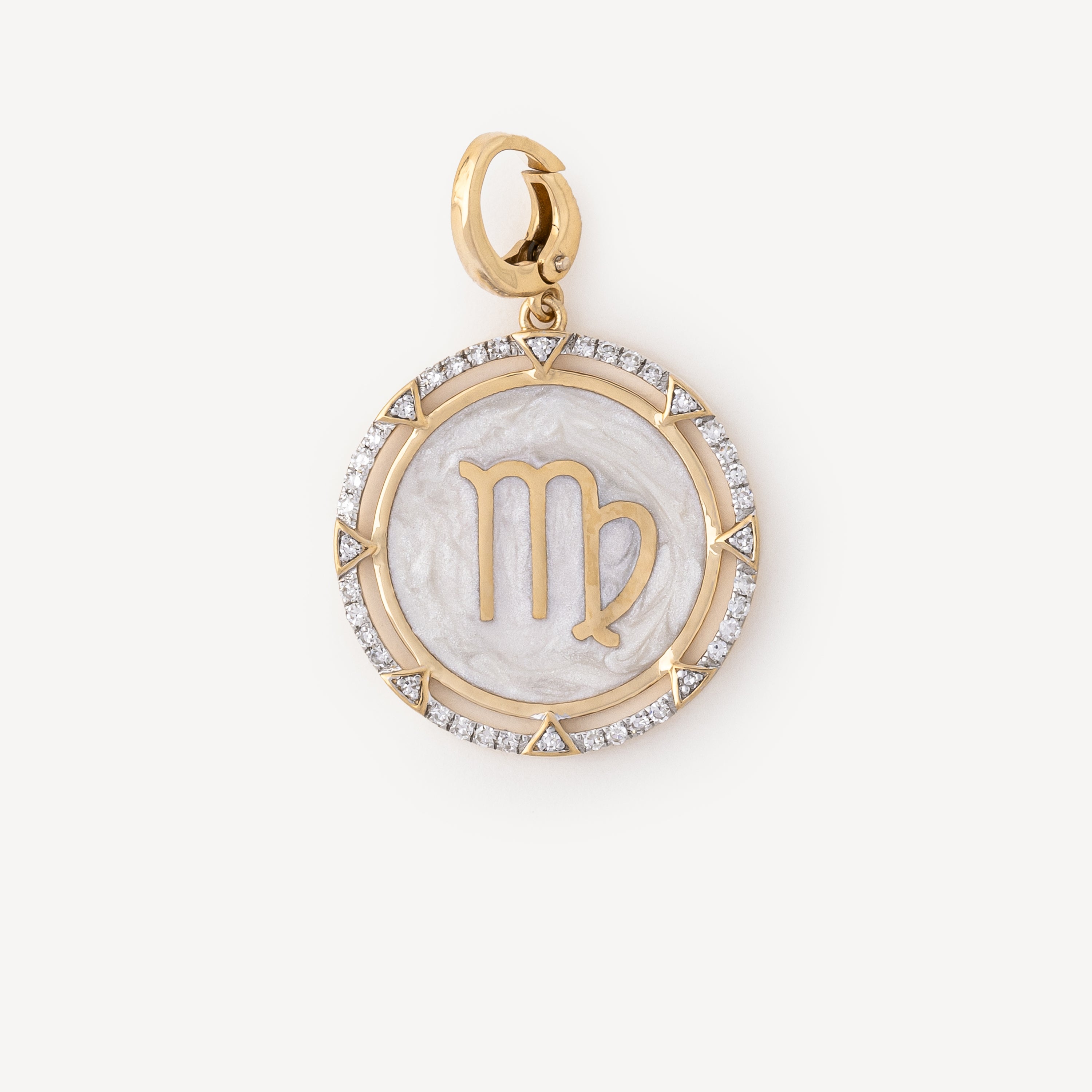 Charm Round Virgo White Diamonds Gold