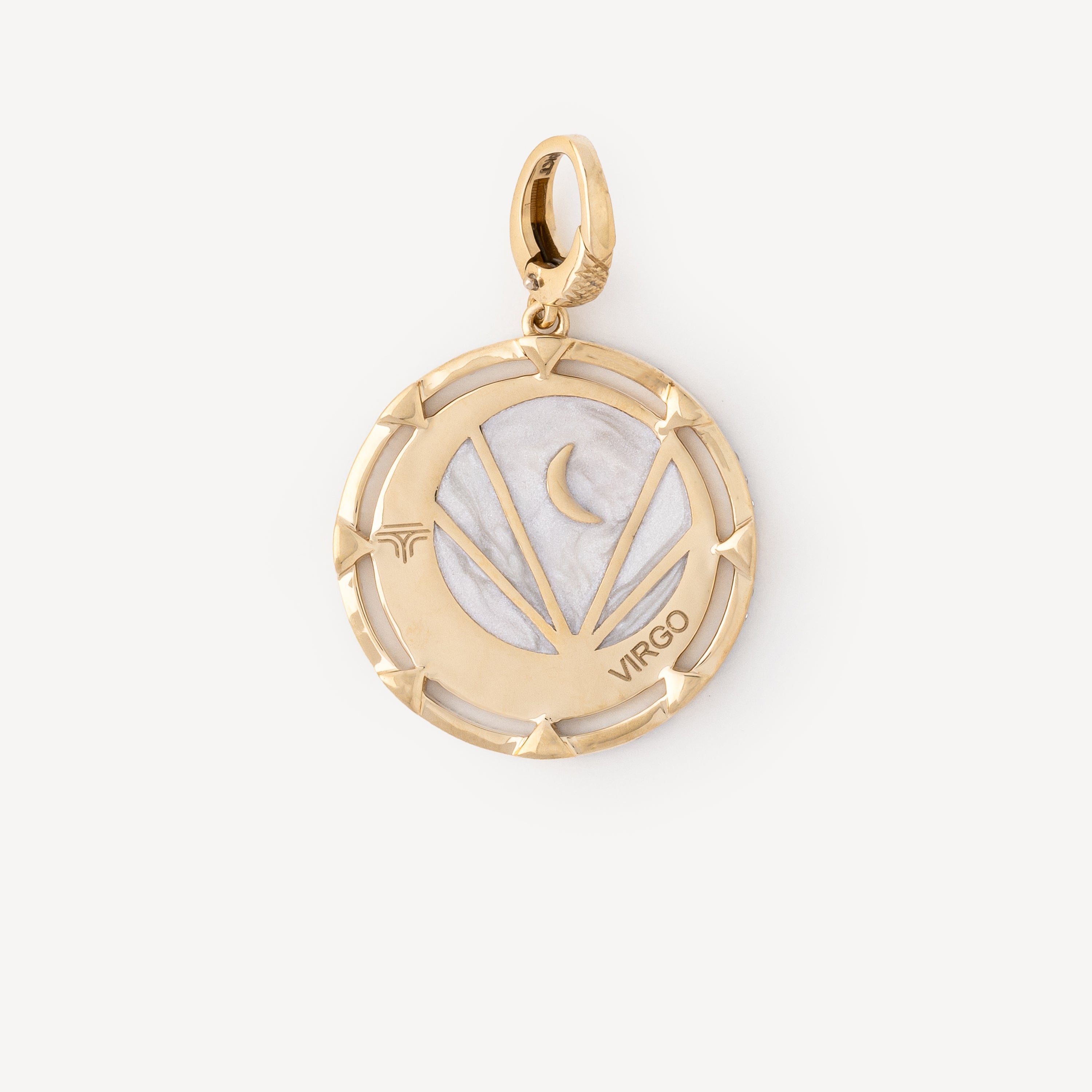 Charm Round Virgo White Diamonds Gold