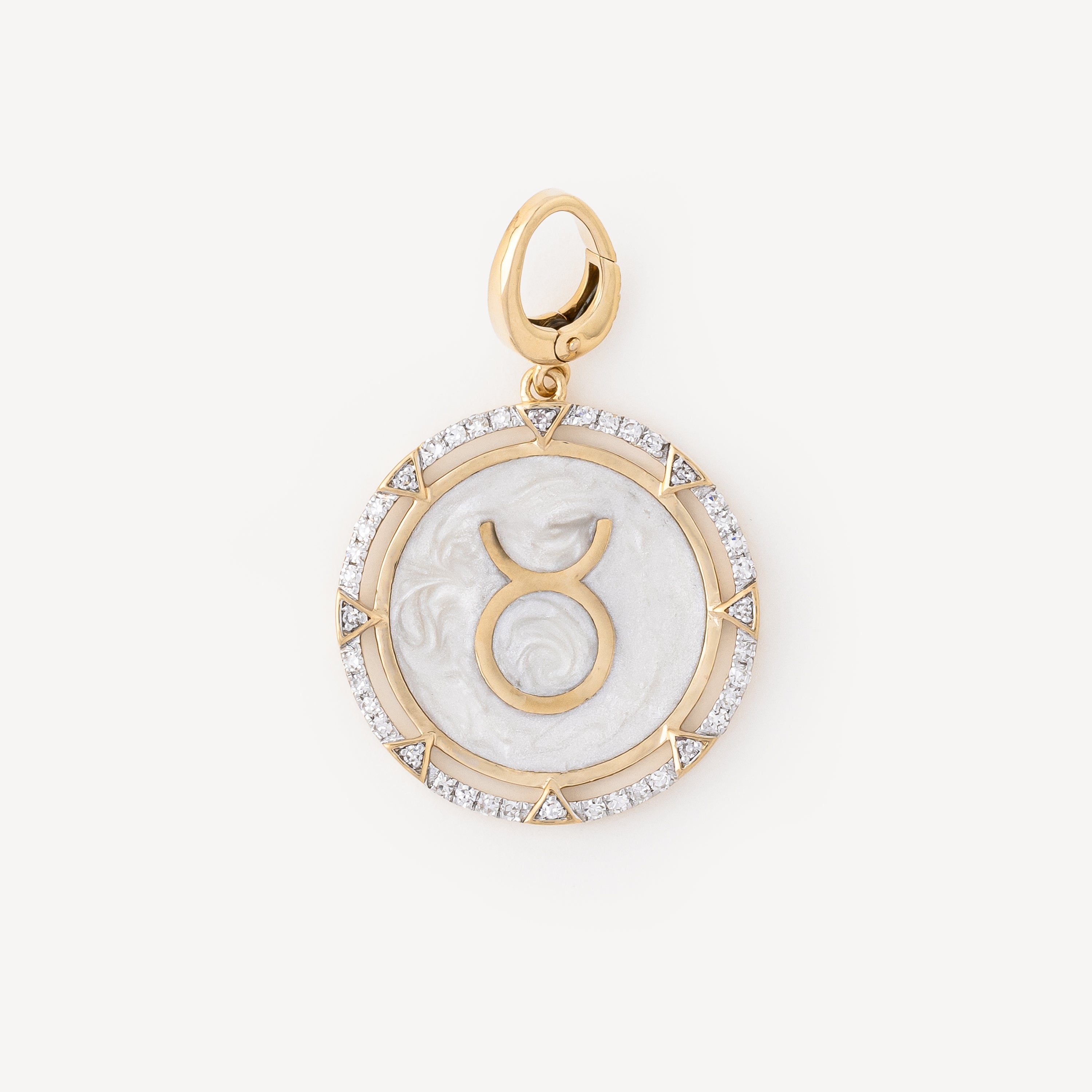 Charm Round Taurus White Gold Diamonds