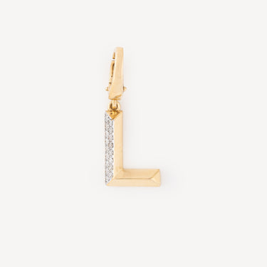 Alphabet L Diamonds Gold Charm