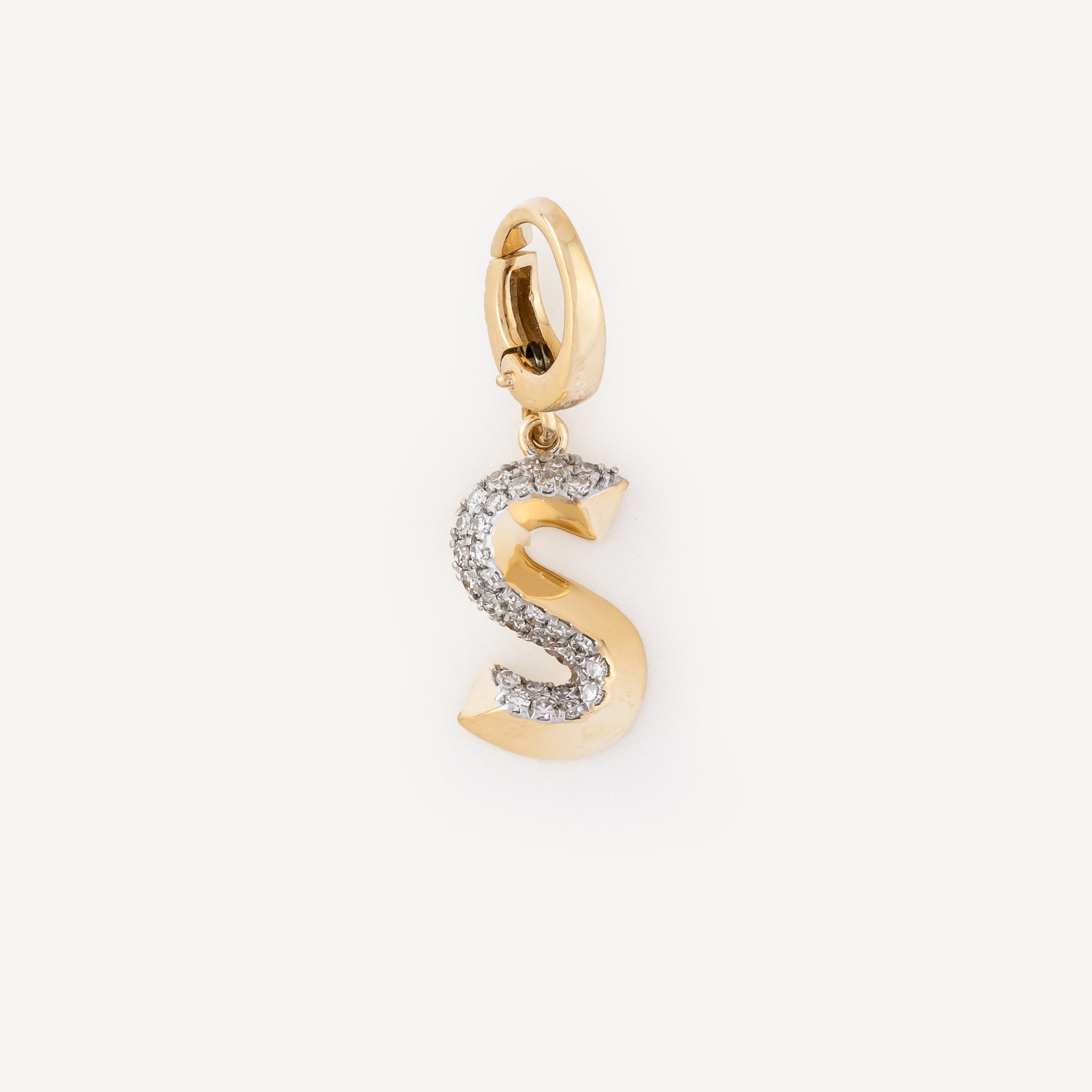 Alphabet S Diamonds Gold Charm