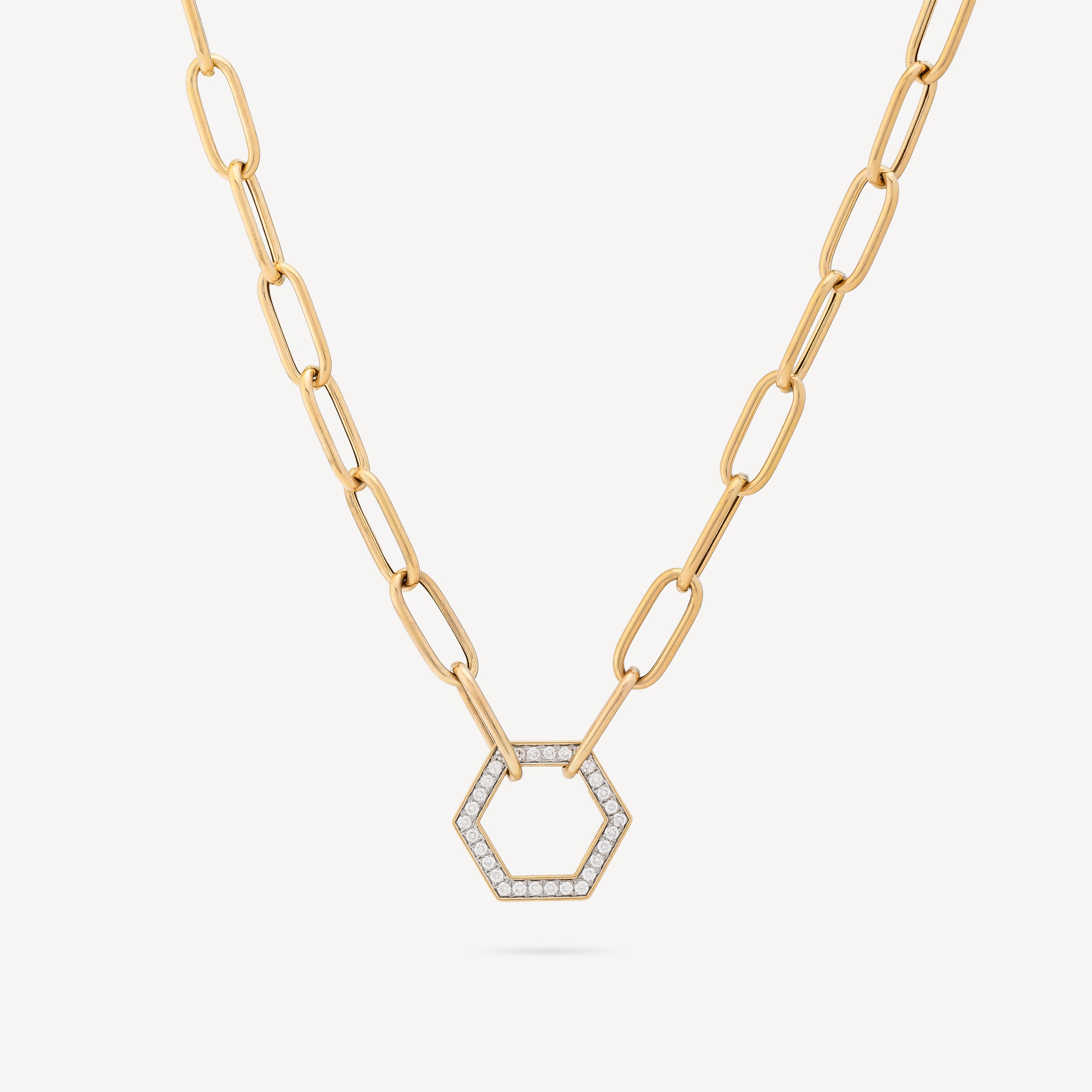 Hexa Diamonds Gold Pendant Necklace