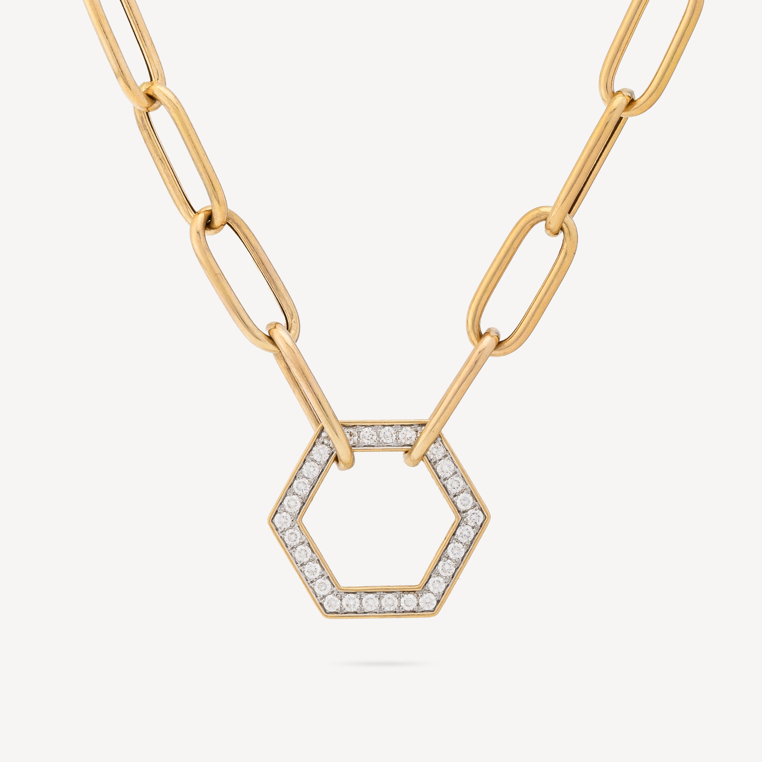 Hexa Diamonds Gold Pendant Necklace