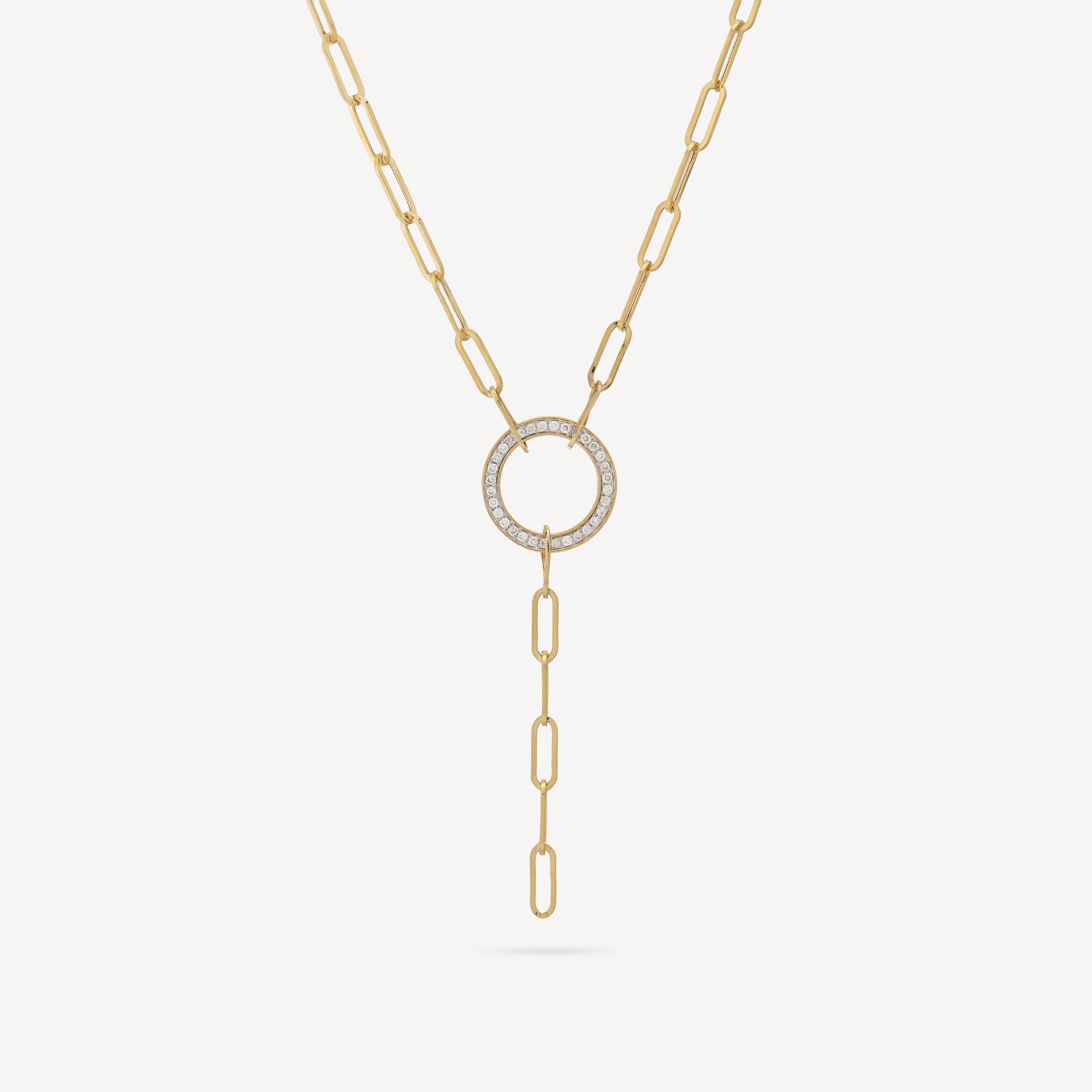 Round Gold Diamond Pendant Necklace