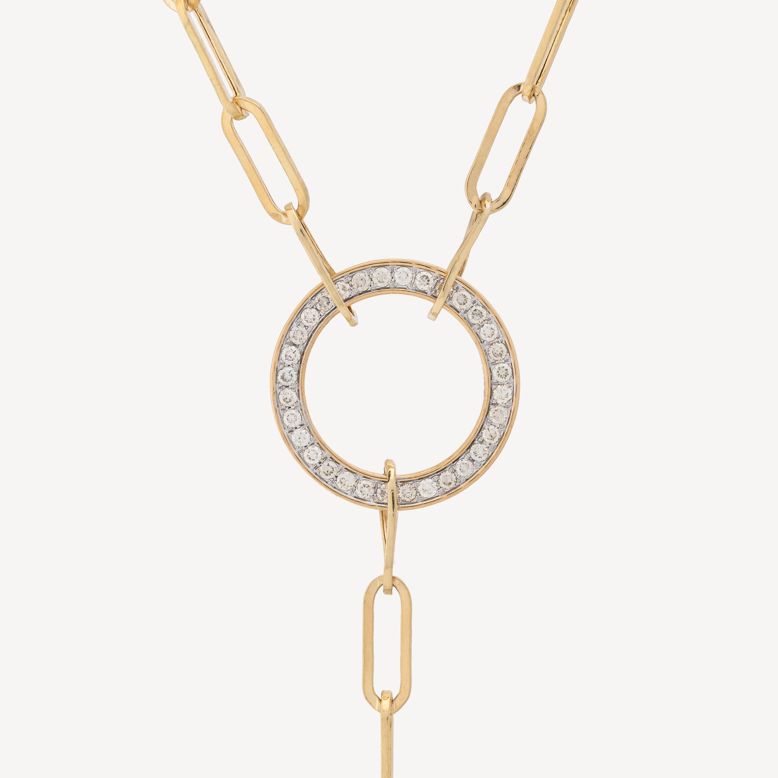 Round Gold Diamond Pendant Necklace