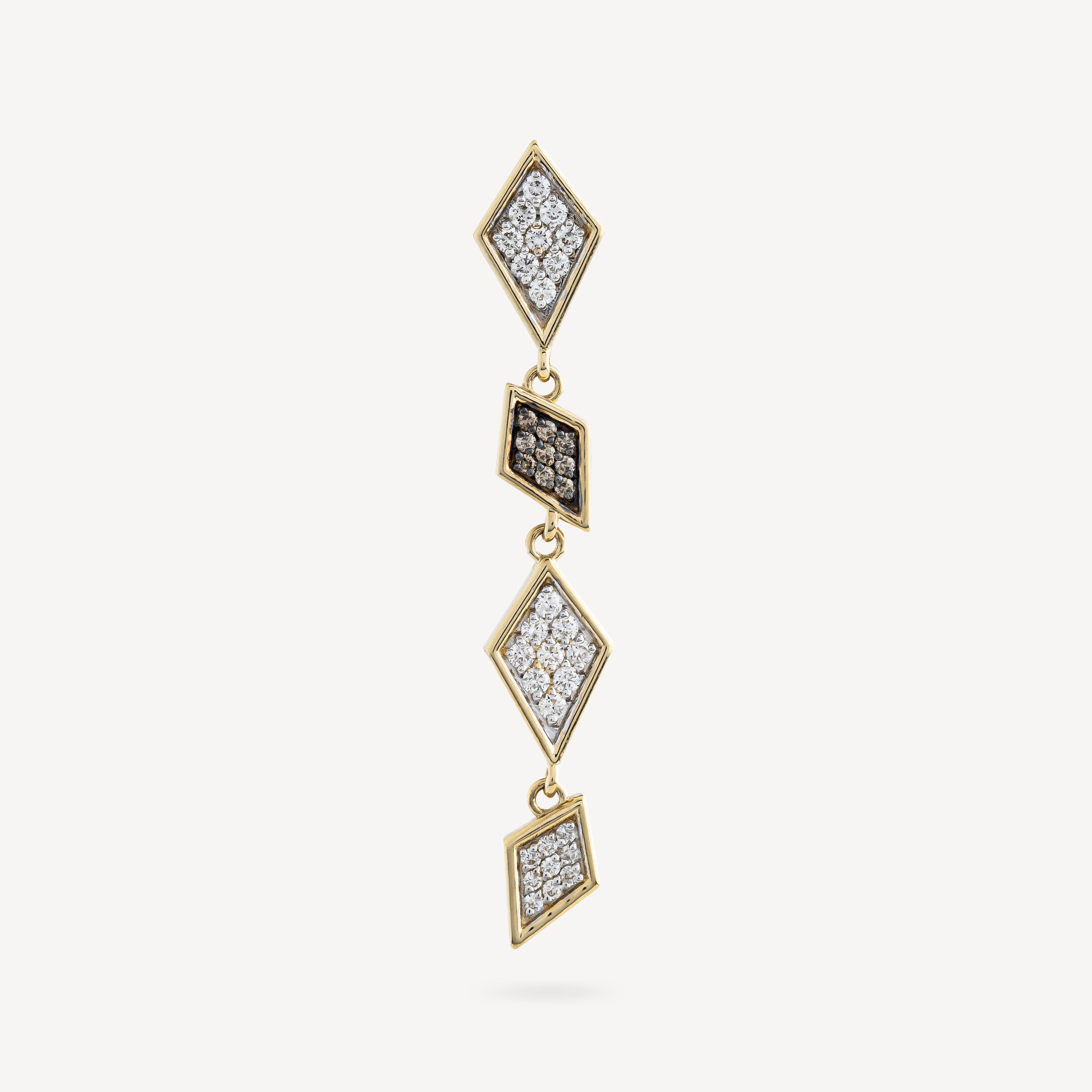 Flow Mini Diamond Gold Earring