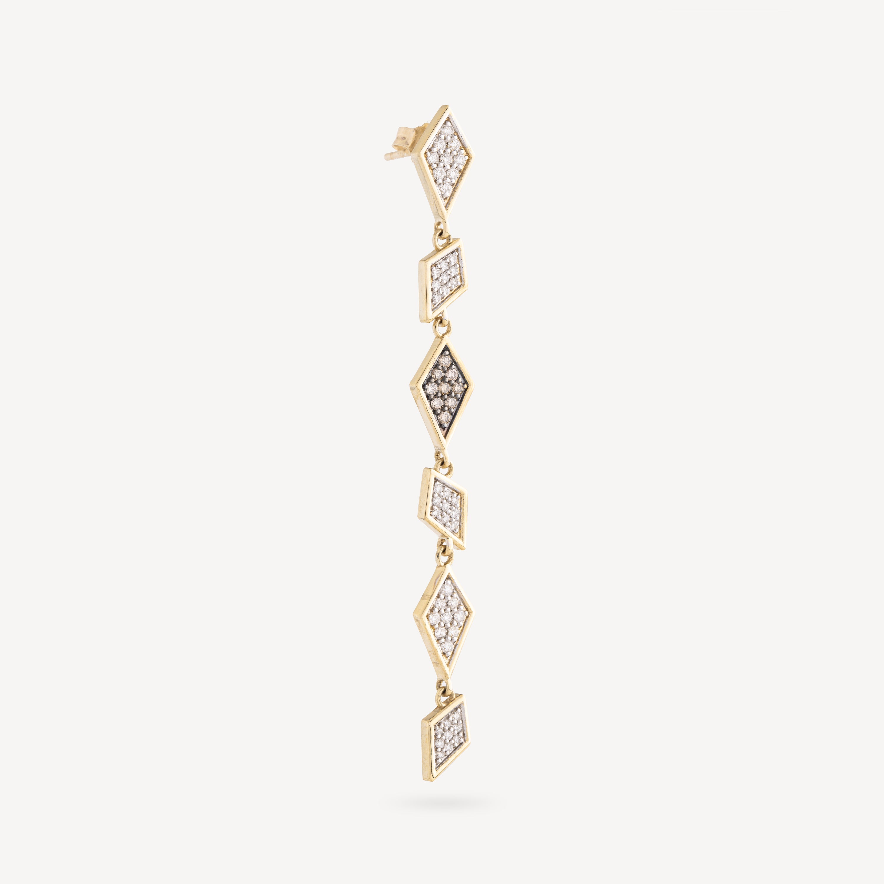 Flow Diamond Gold Earring