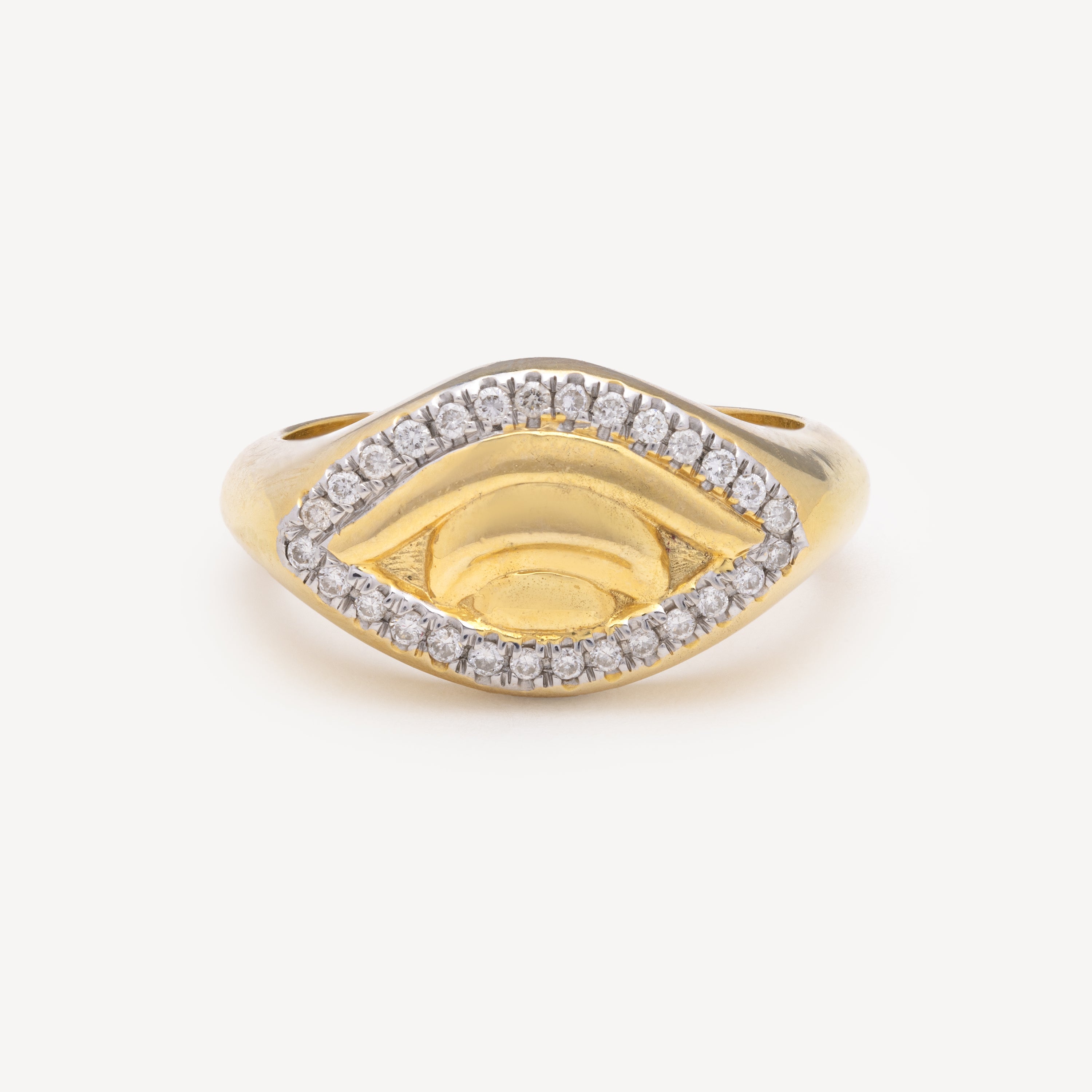 Protective Eye Ring Yellow Gold Diamonds