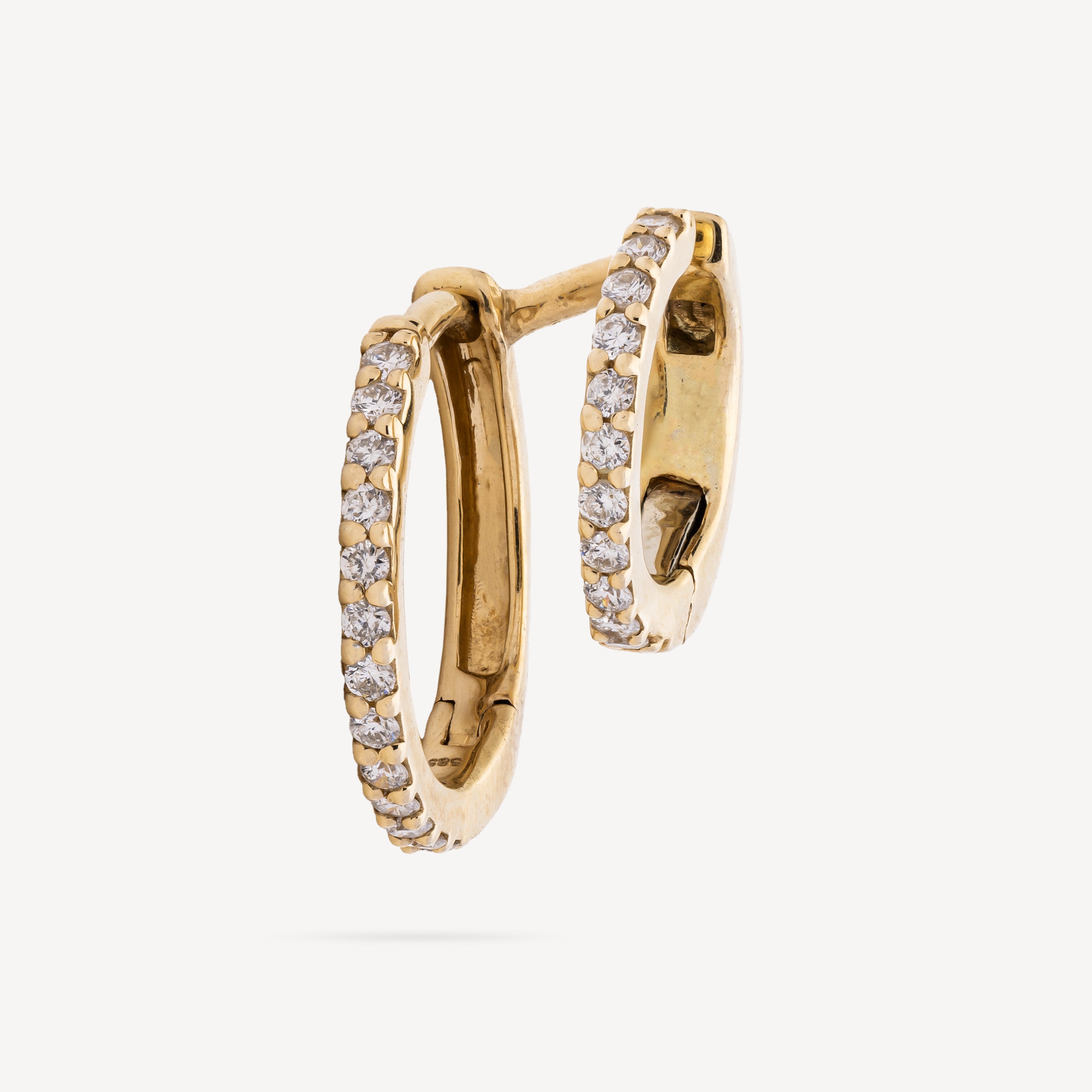 Double Hoop Marie Yellow Gold Diamonds