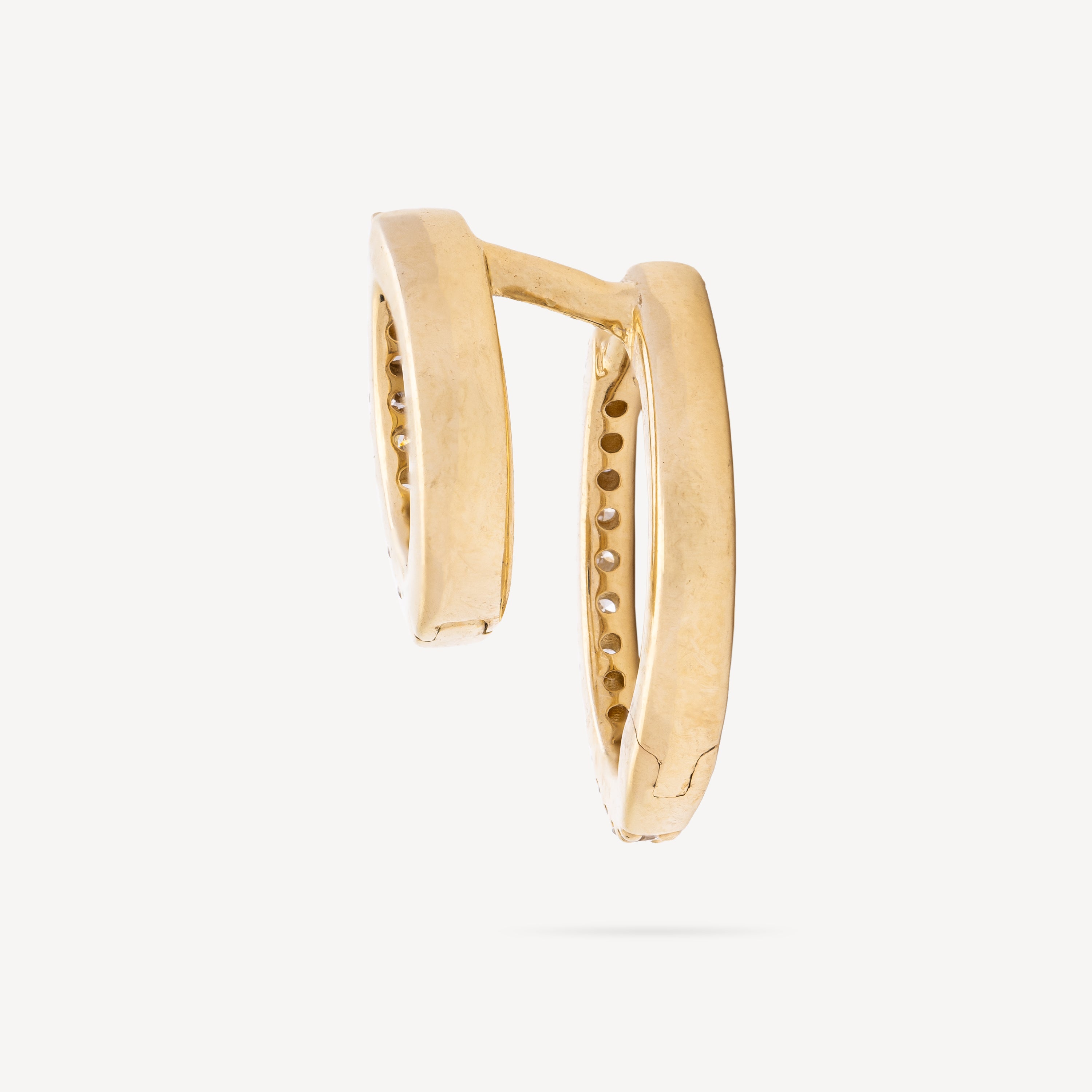 Double Hoop Marie Yellow Gold Diamonds