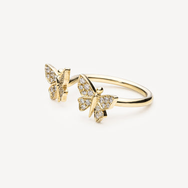 Floating Diamond Butterfly ring