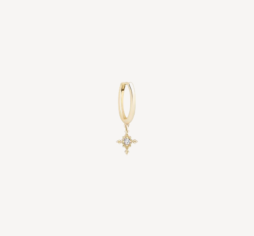 Mini Hoop Stella Yellow gold Diamonds