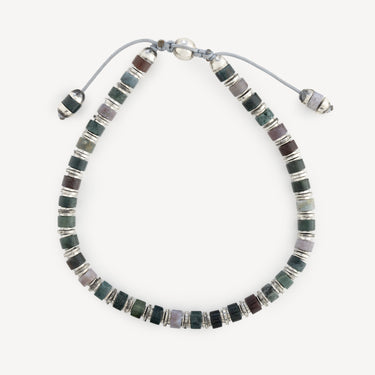 Silver Indian Agate Sapet Bracelet