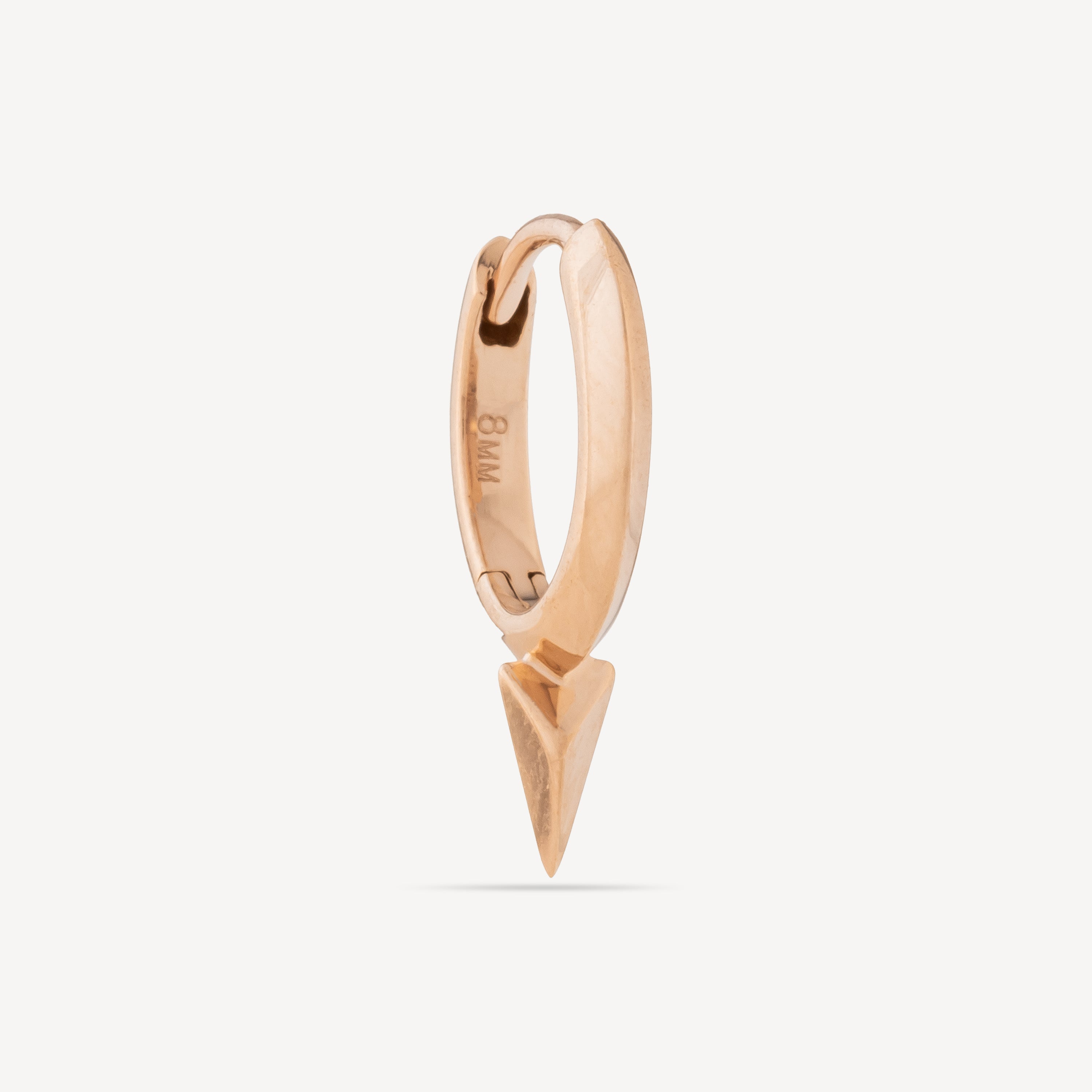 Hoop Earring 8mm Short Spike Rose Gold