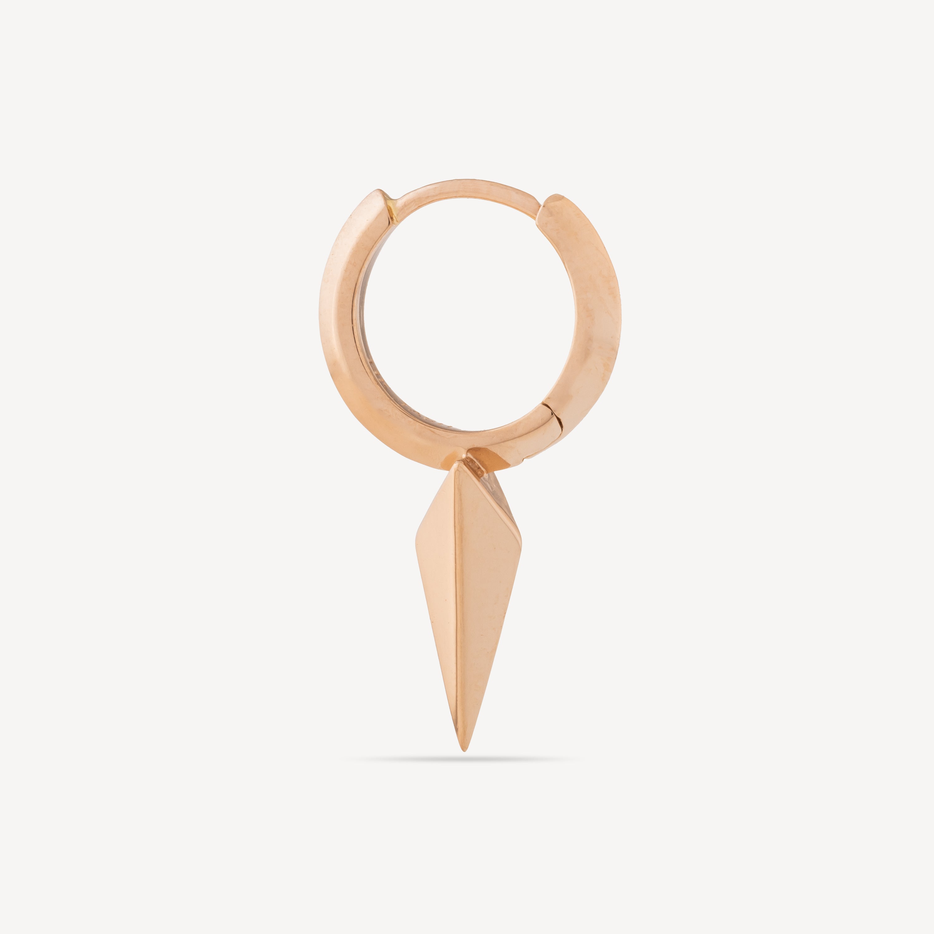 Hoop Earring 8mm Long Spike Rose Gold